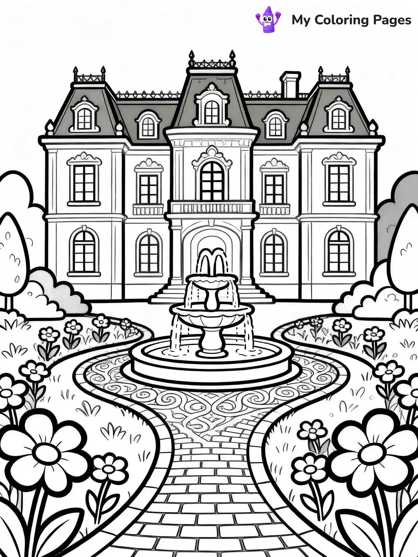 Mansion Coloring Pages - 103
