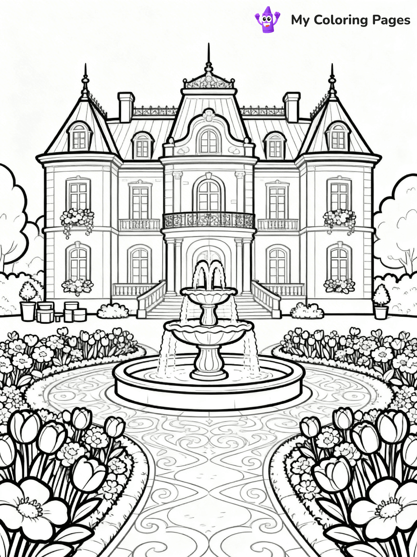 Mansion Coloring Pages - 102