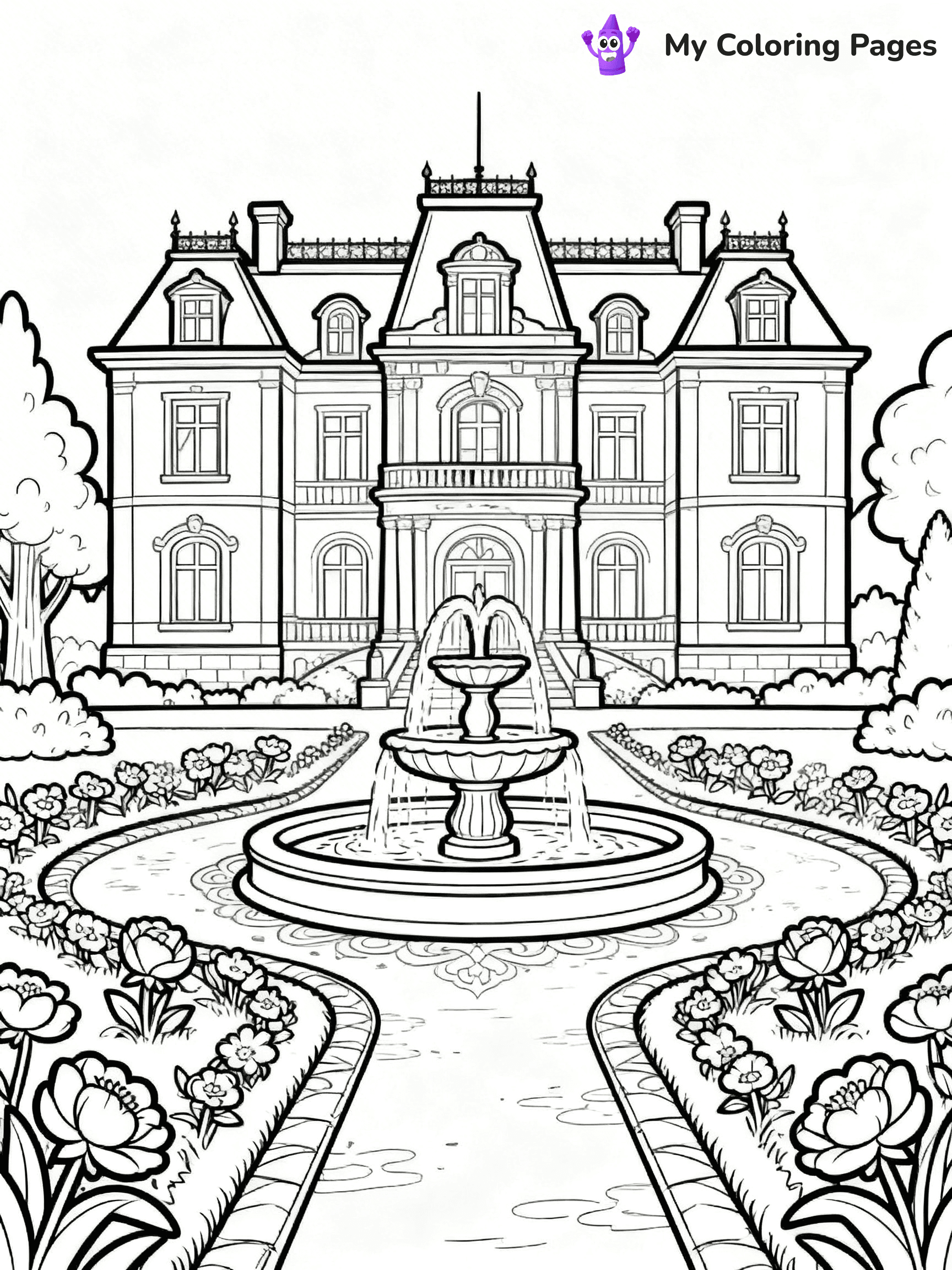 Mansion Coloring Pages - 98