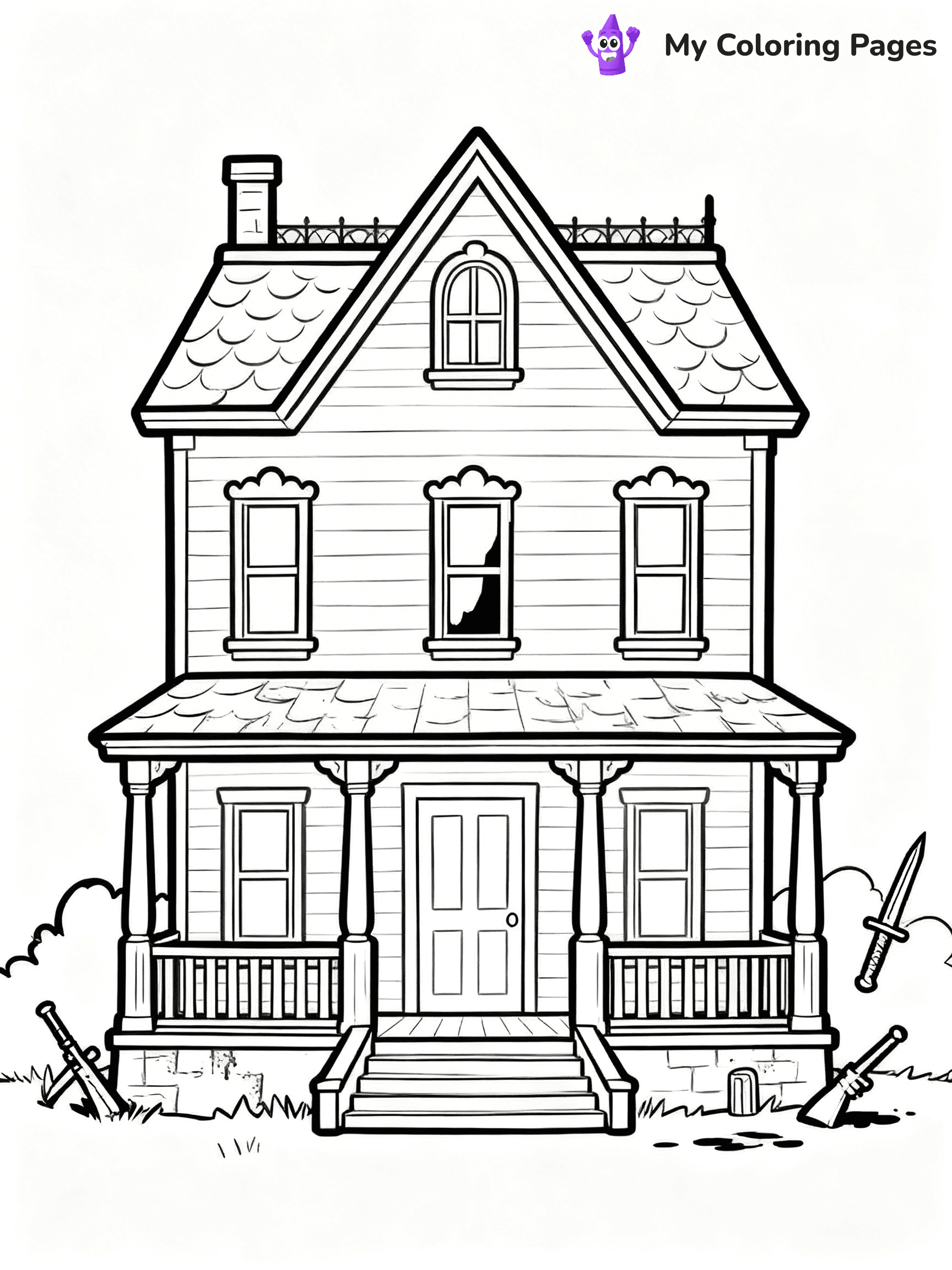 Mansion Coloring Pages - 61