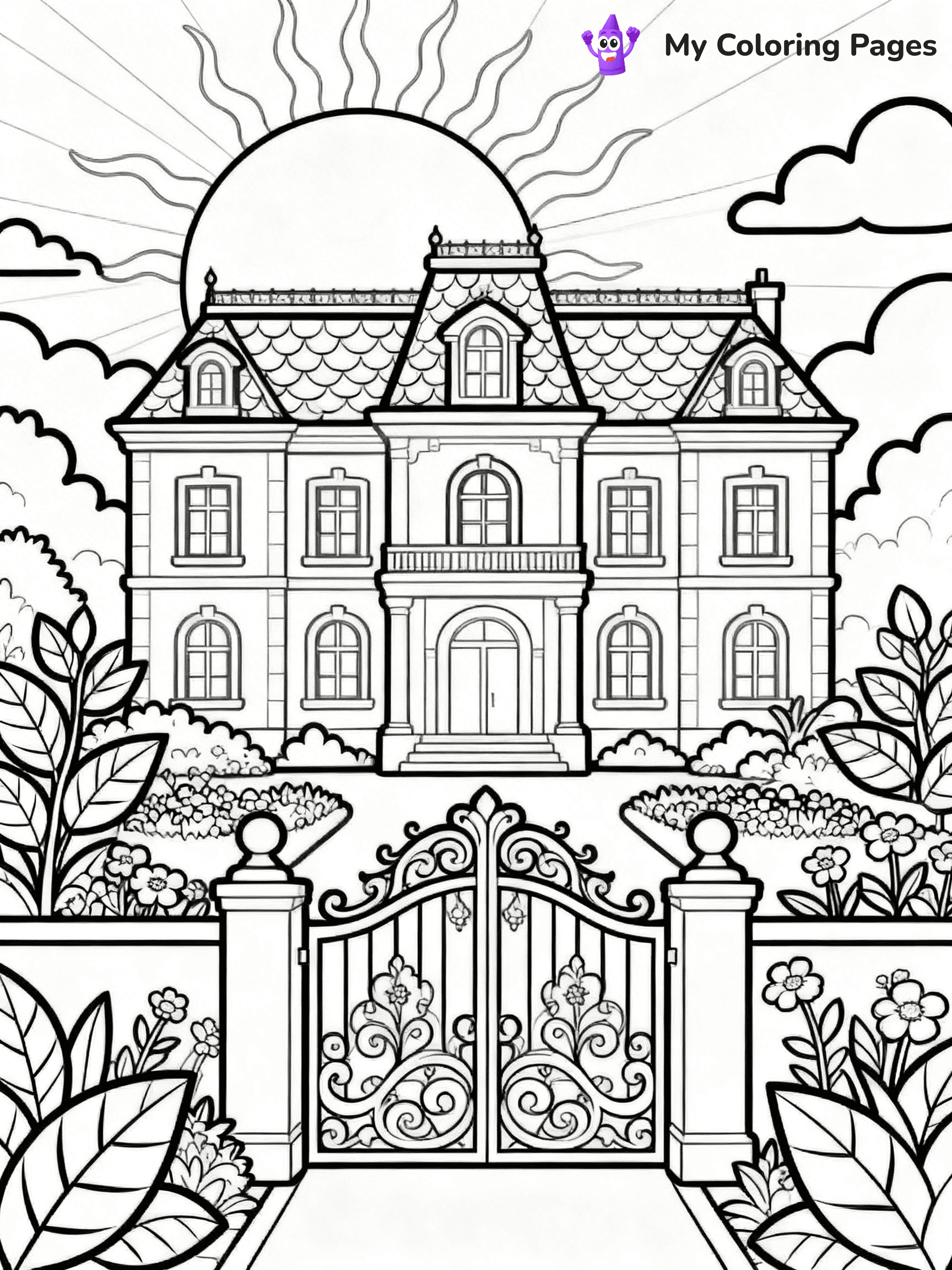 Mansion Coloring Pages - 15