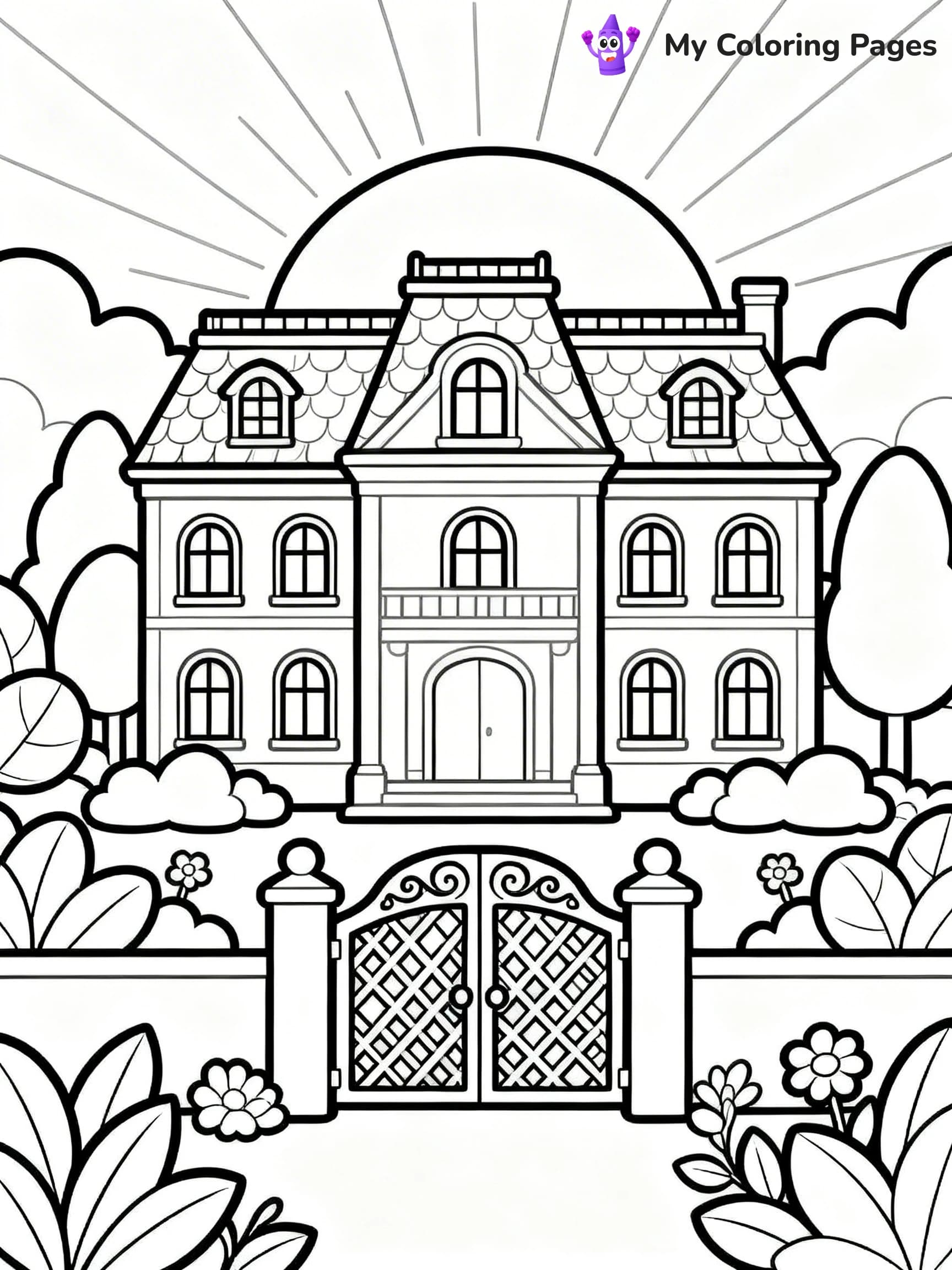 Mansion Coloring Pages - 14