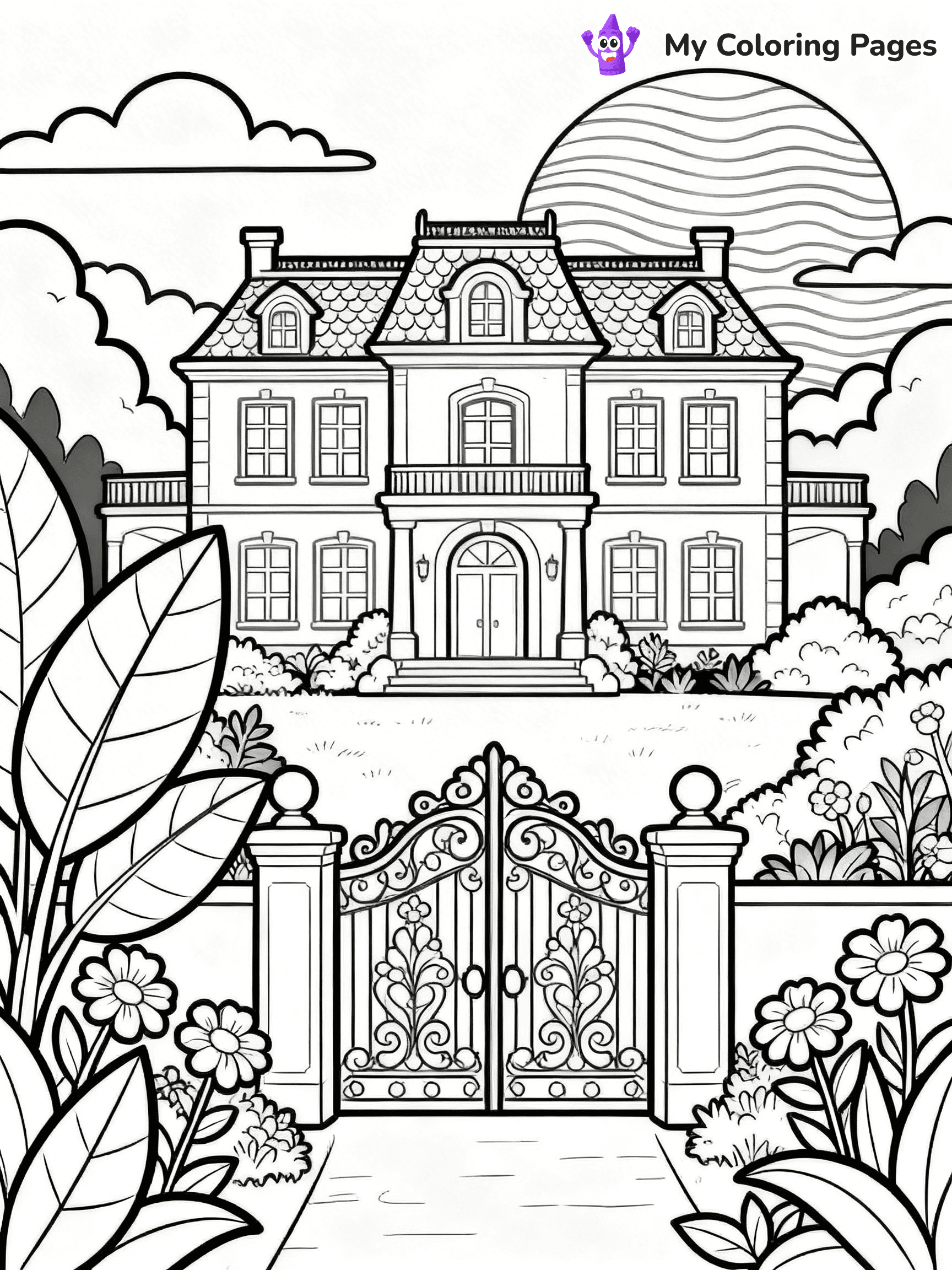 Mansion Coloring Pages - 13
