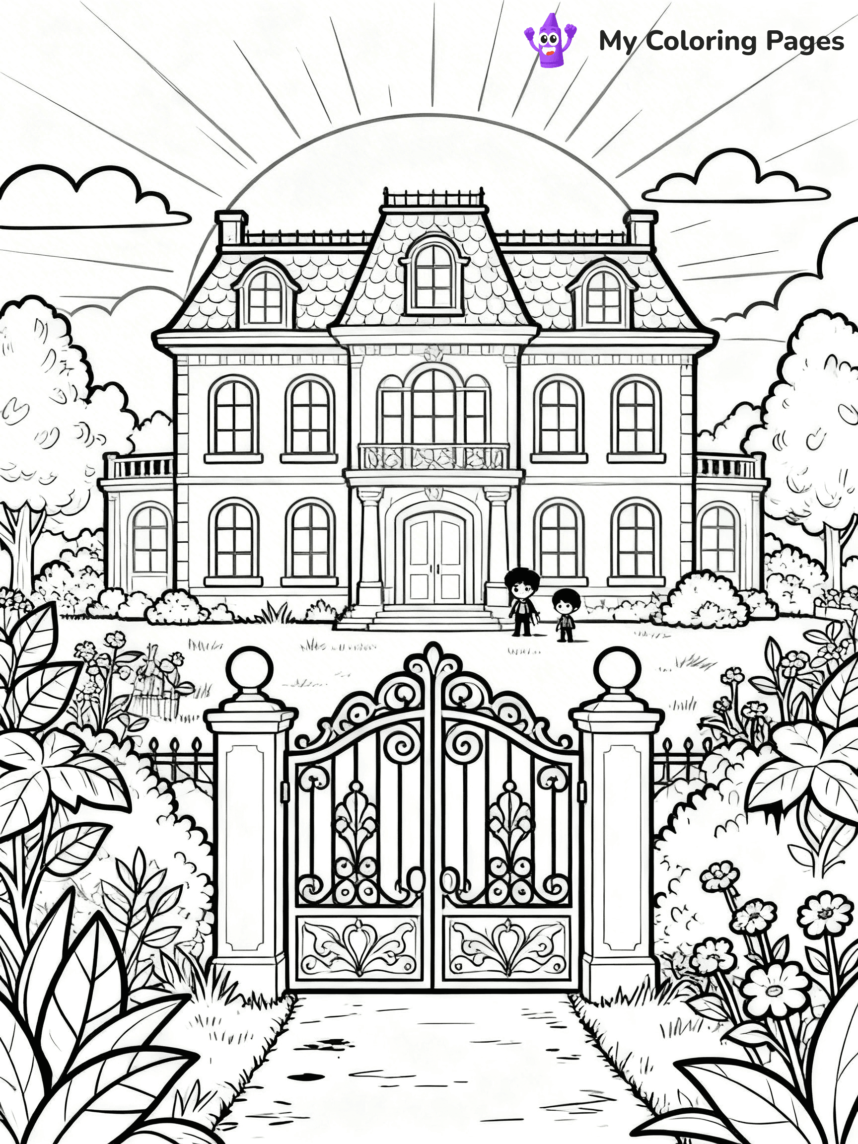 Mansion Coloring Pages - 11