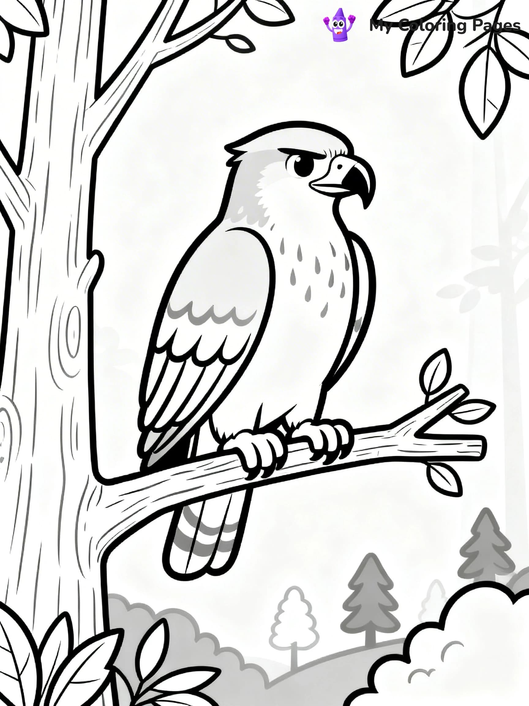 Hawk Coloring Pages - 15