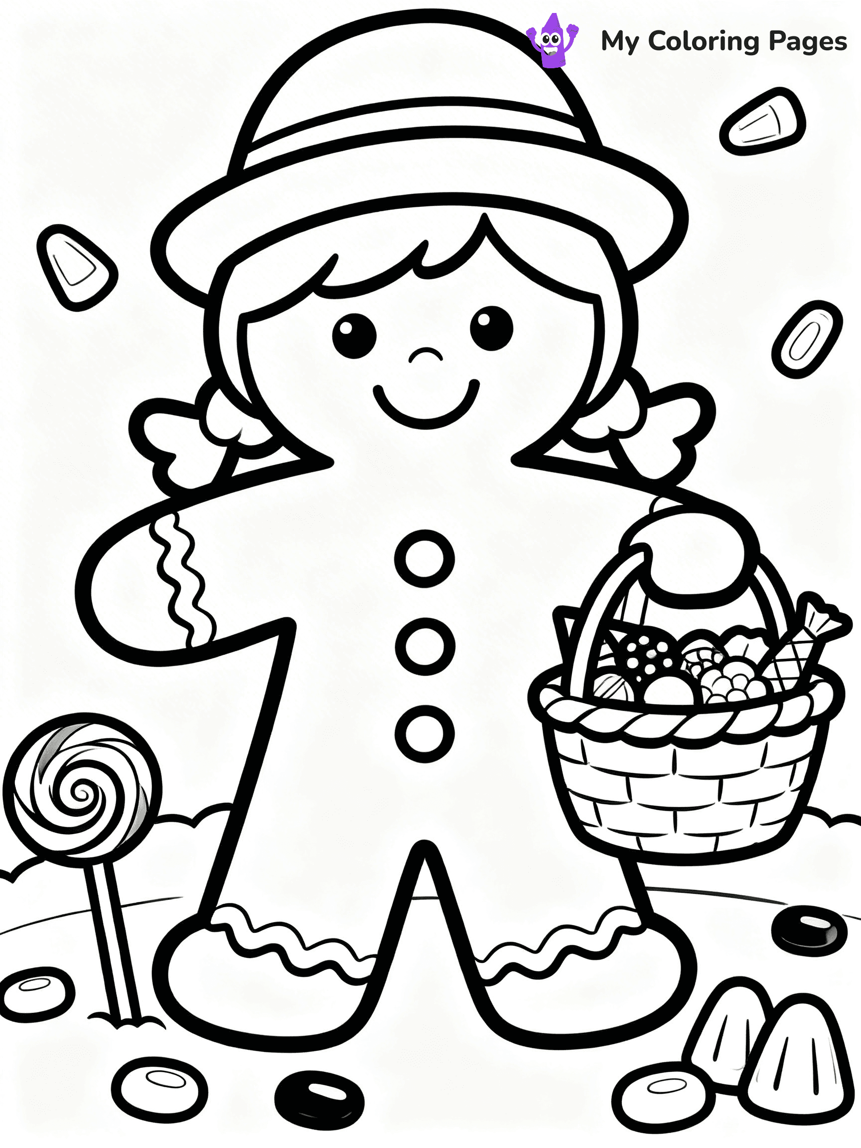 Gingerbread Girl Coloring Pages - 19
