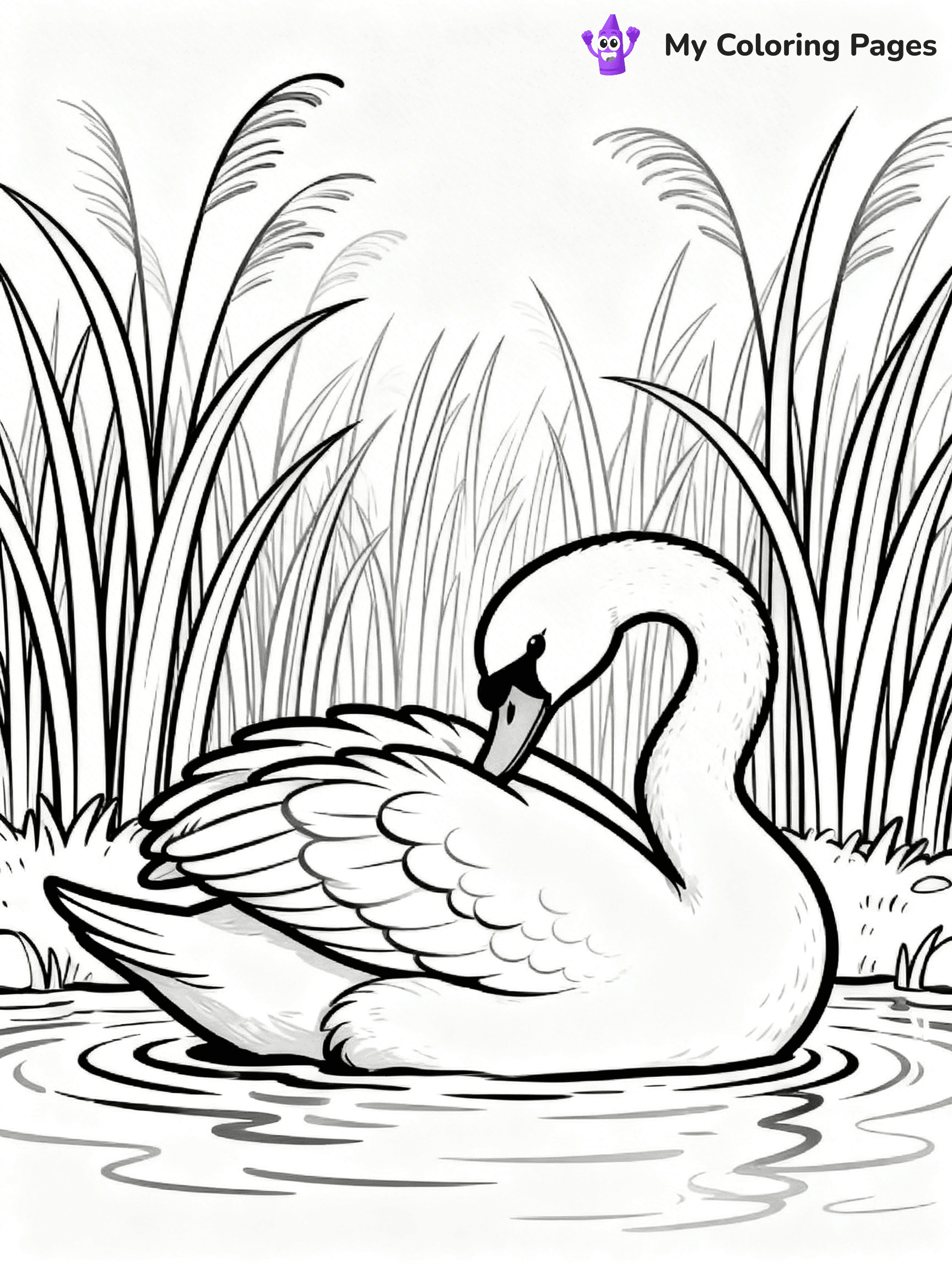 Swan Coloring Pages - 24