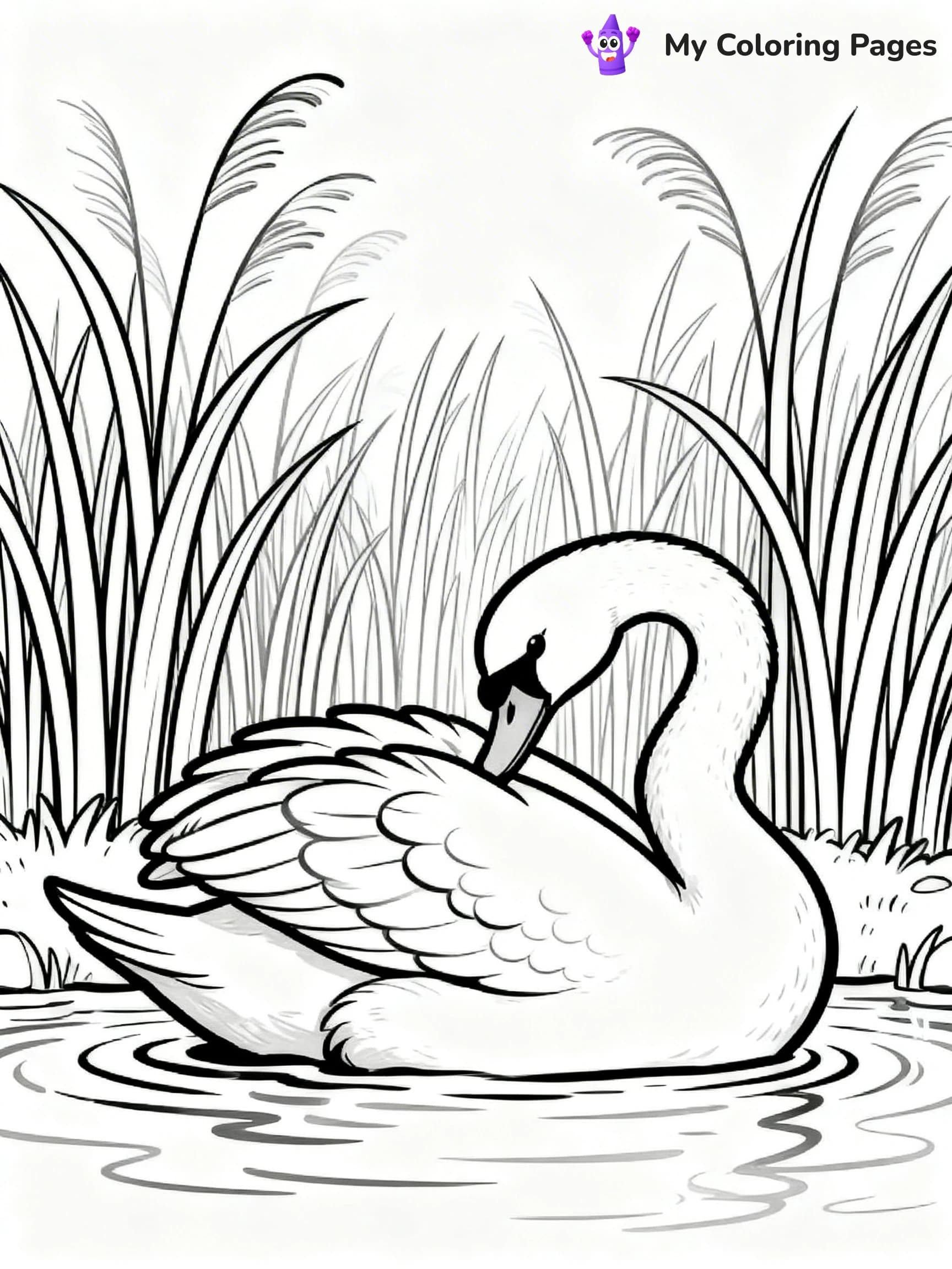 Swan Coloring Pages - 24
