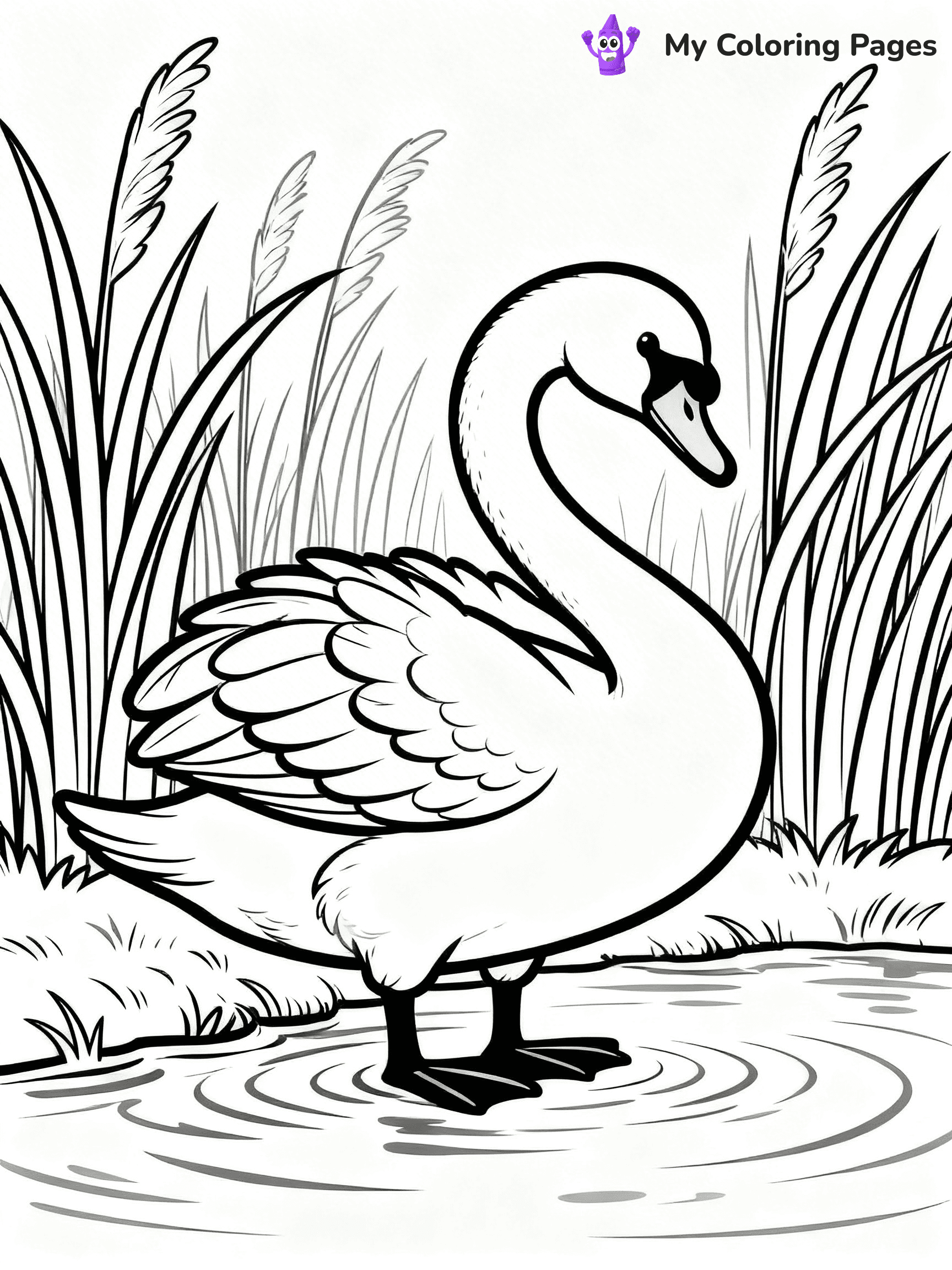 Swan Coloring Pages - 23