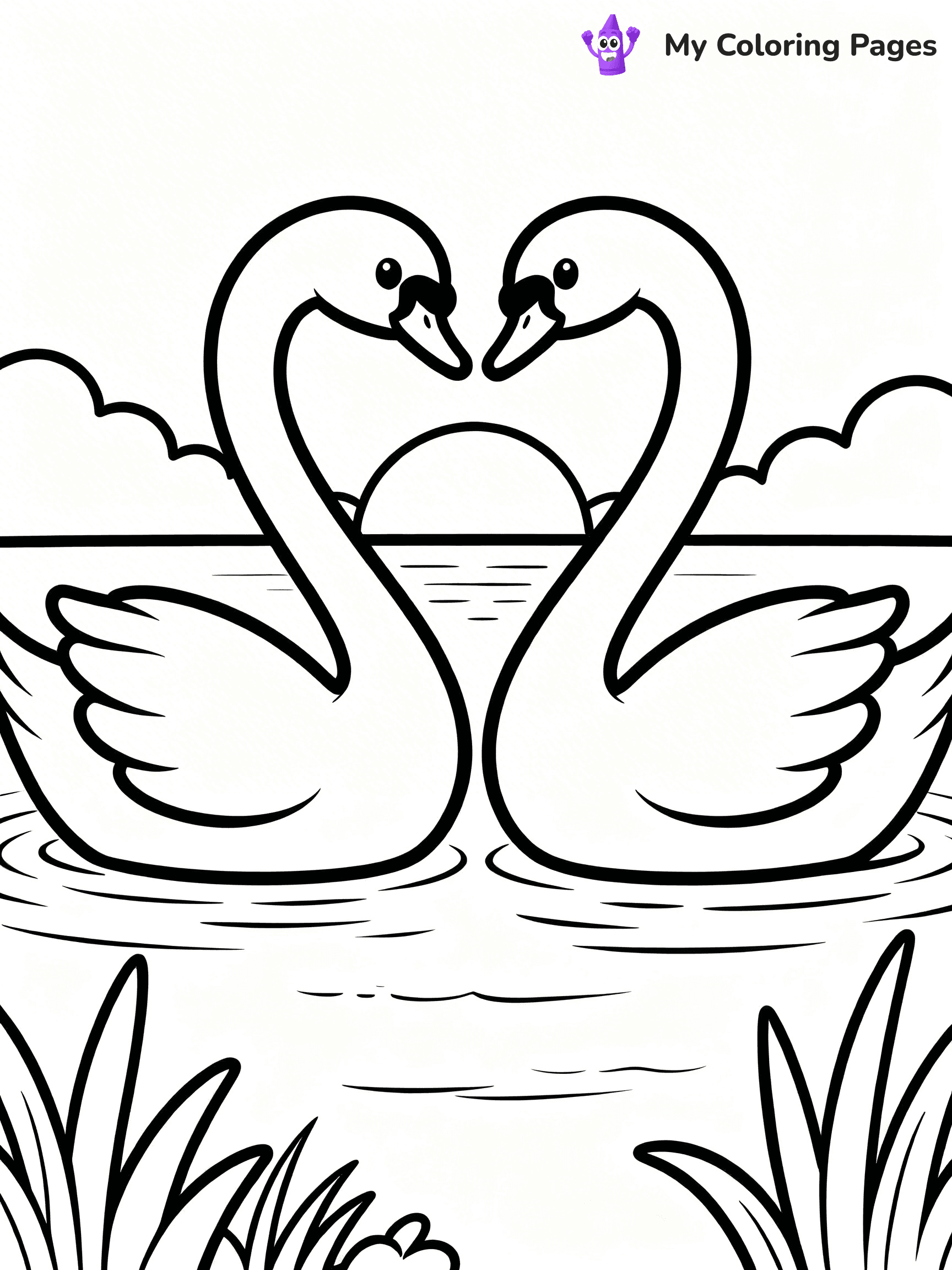 Swan Coloring Pages - 20