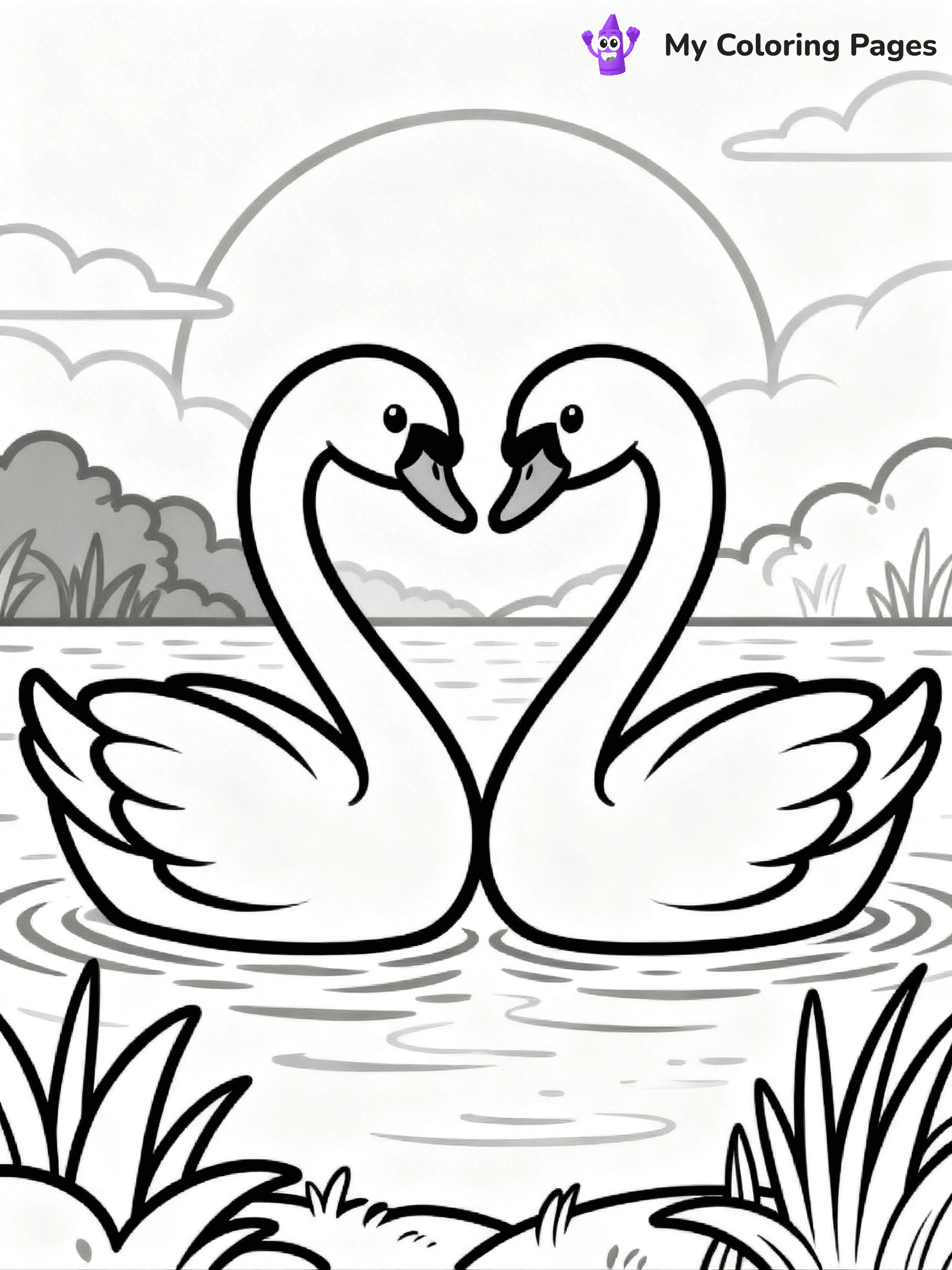 Swan Coloring Pages - 19