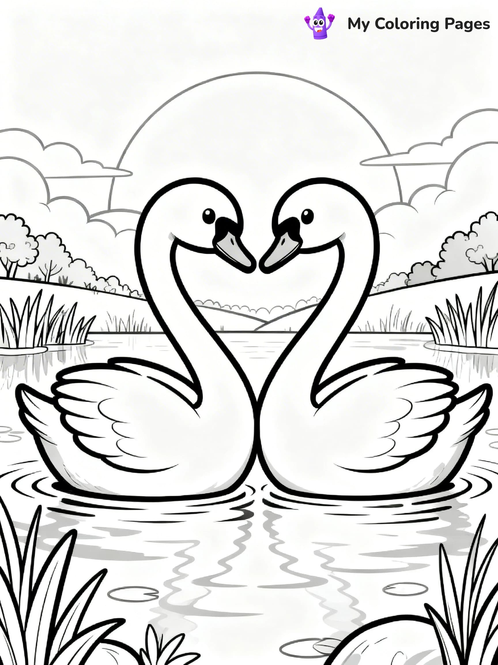 Swan Coloring Pages - 18
