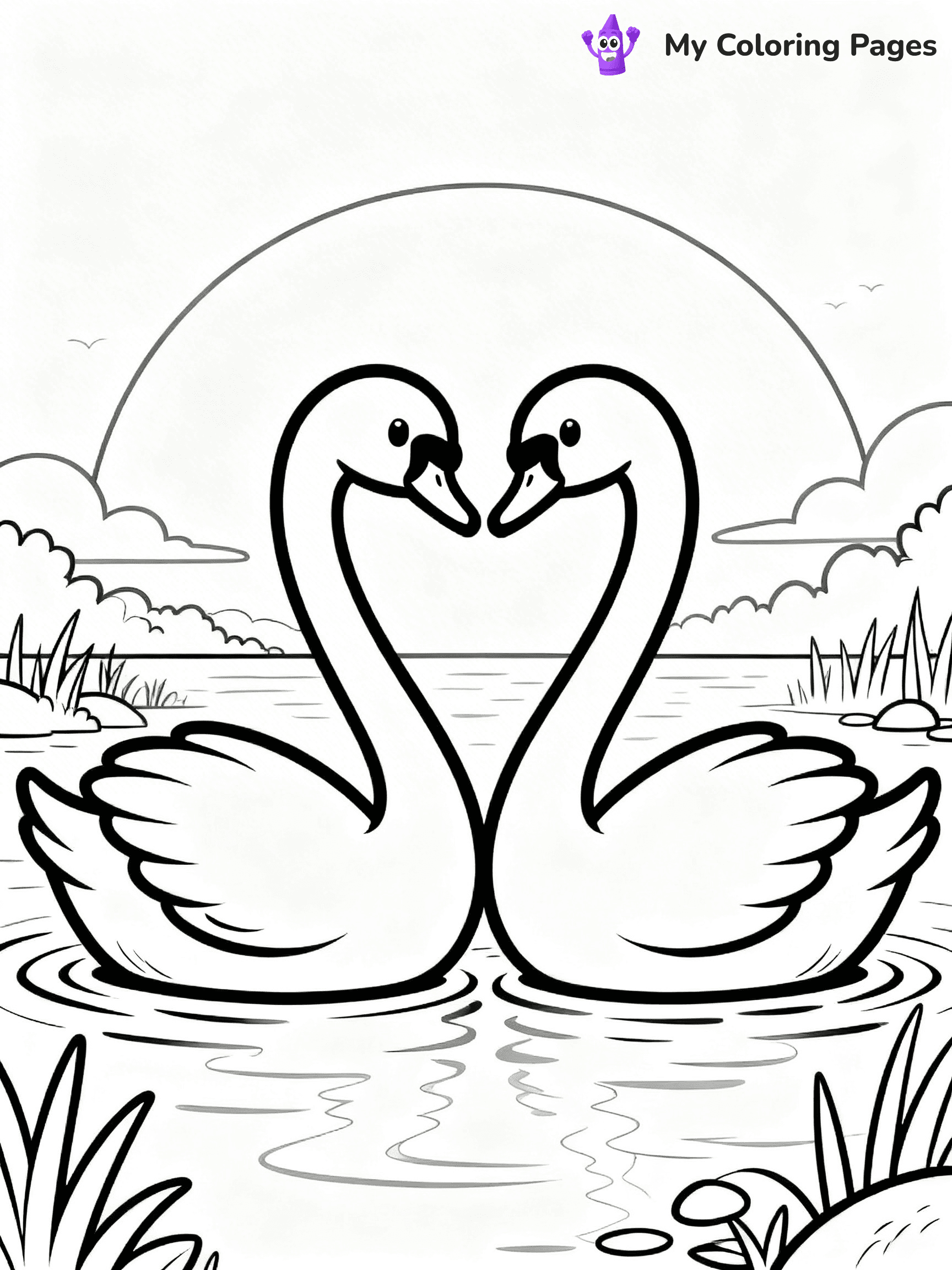 Swan Coloring Pages - 17