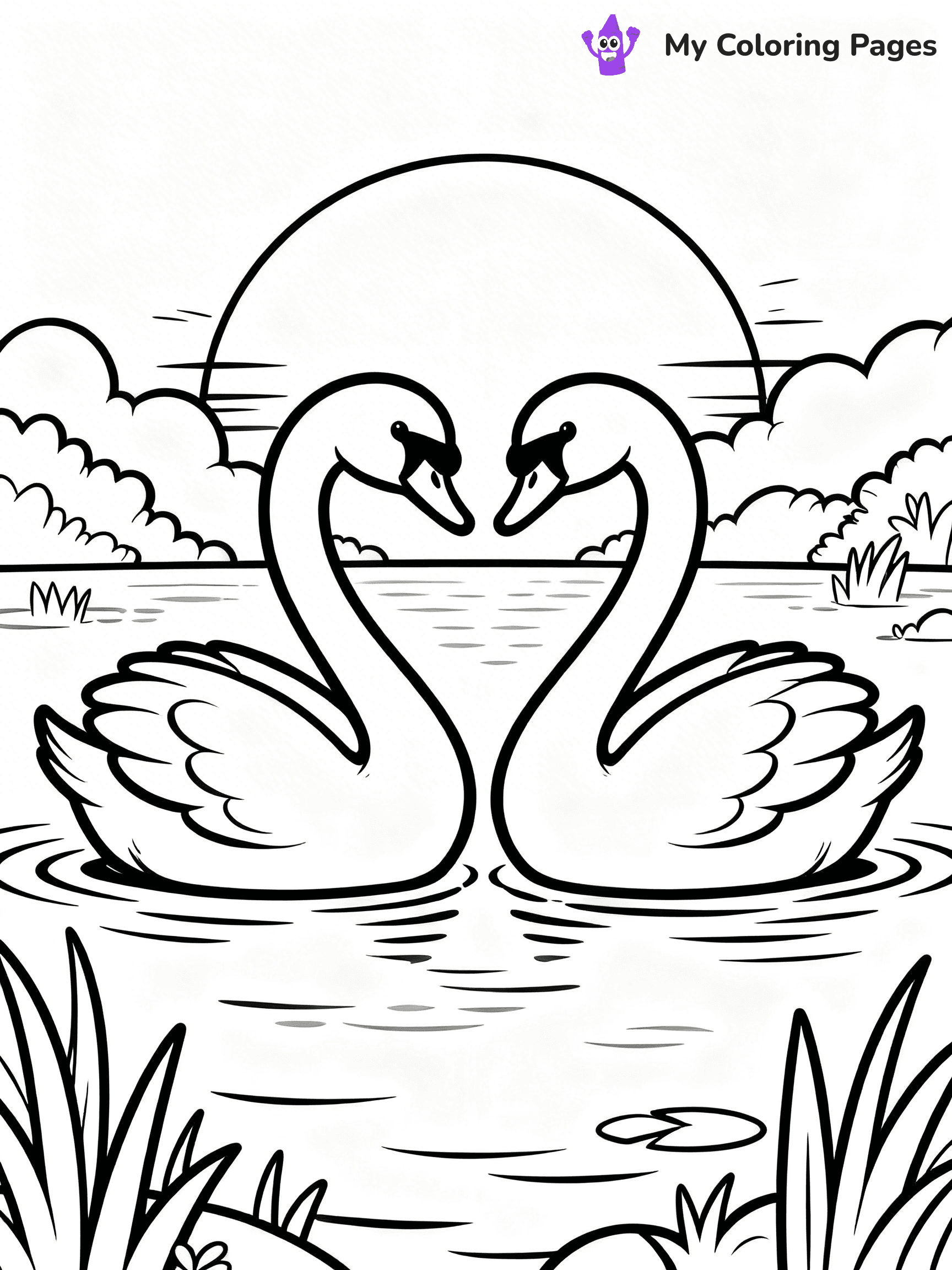 Swan Coloring Pages - 16