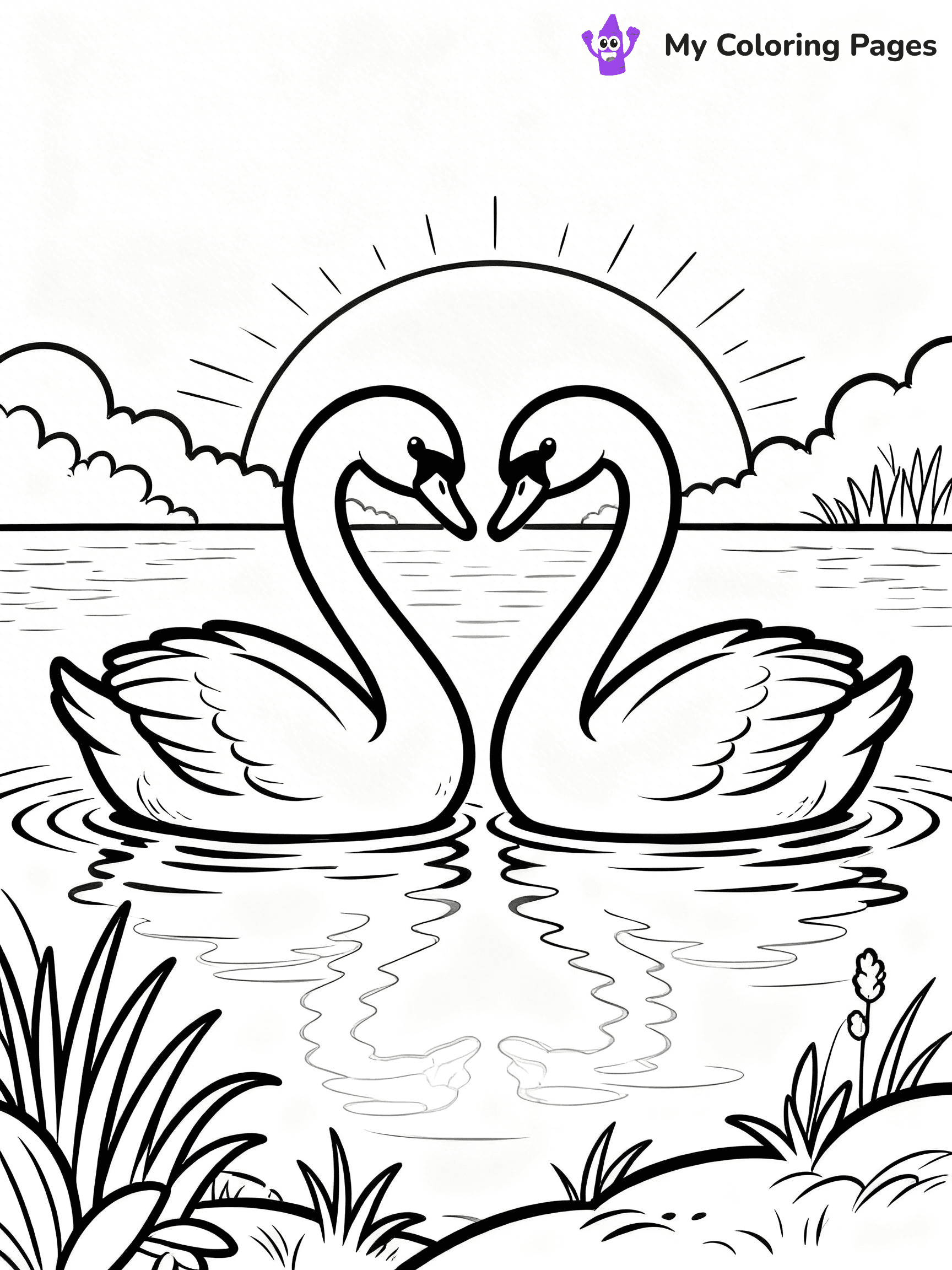 Swan Coloring Pages - 15