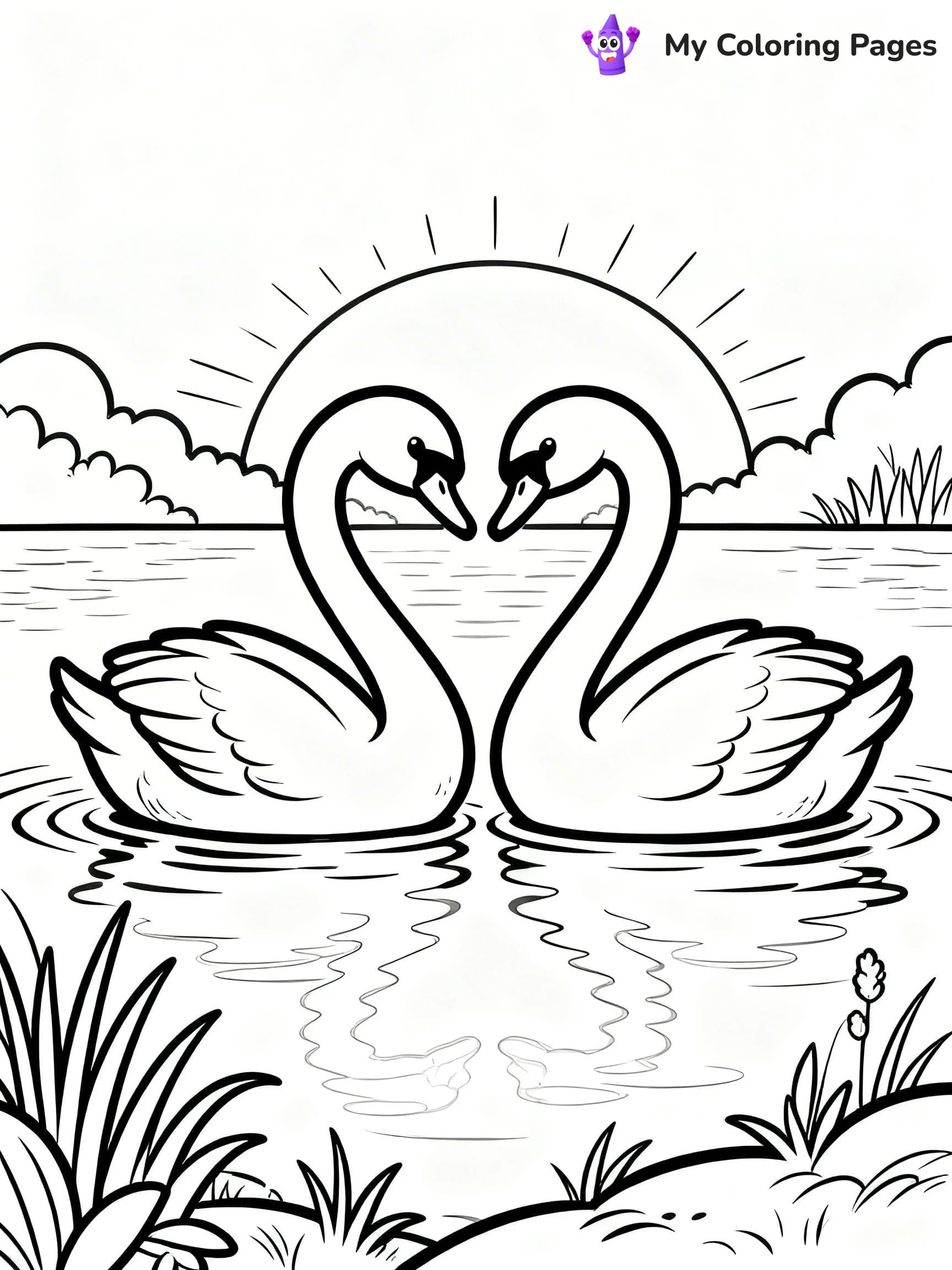 Swan Coloring Pages - 15