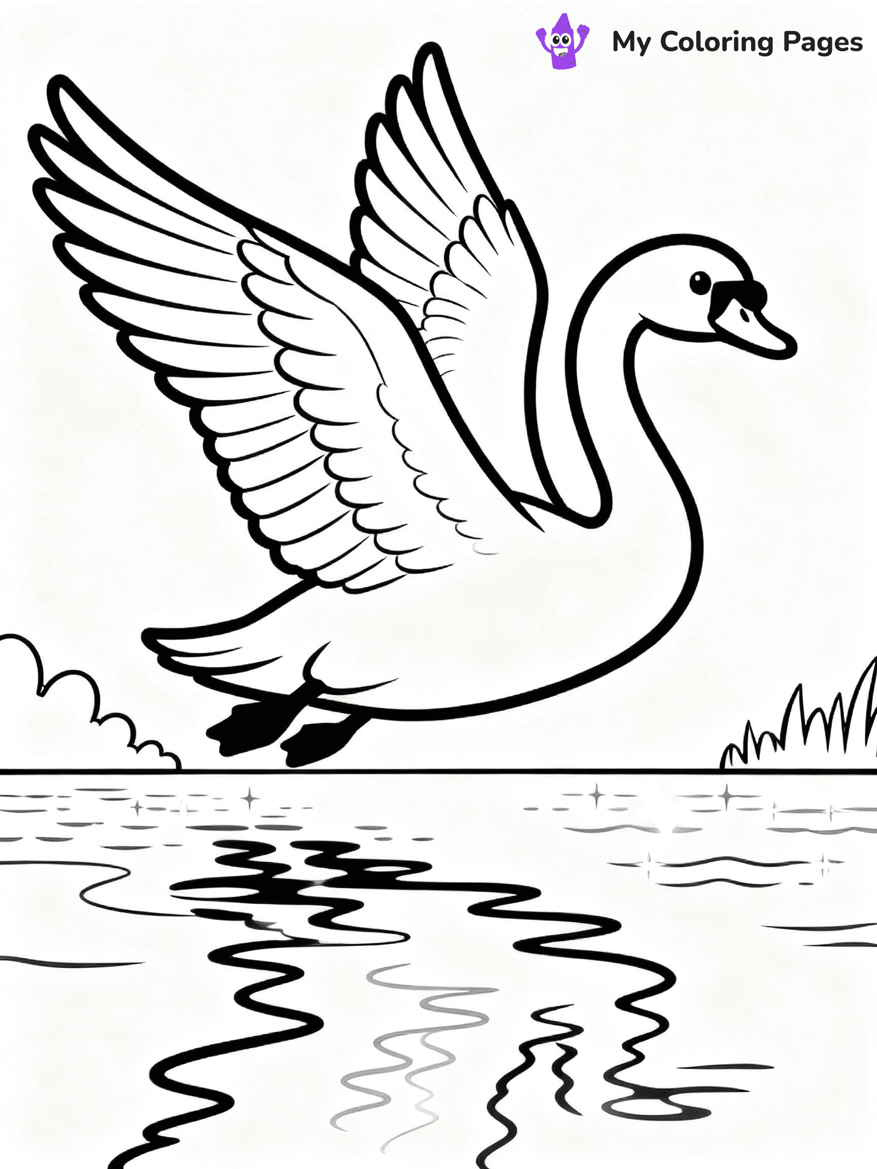 Swan Coloring Pages - 11
