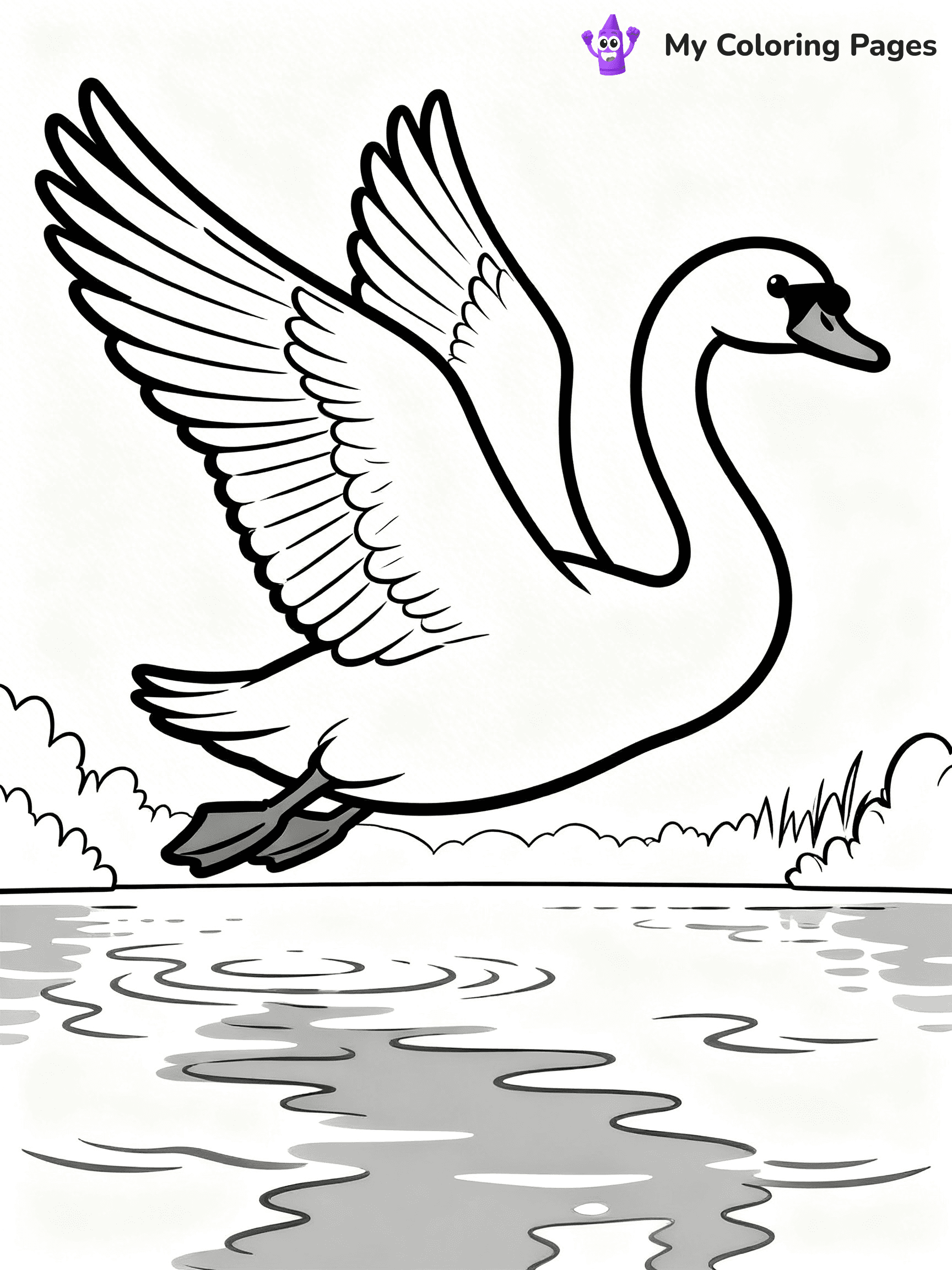 Swan Coloring Pages - 9