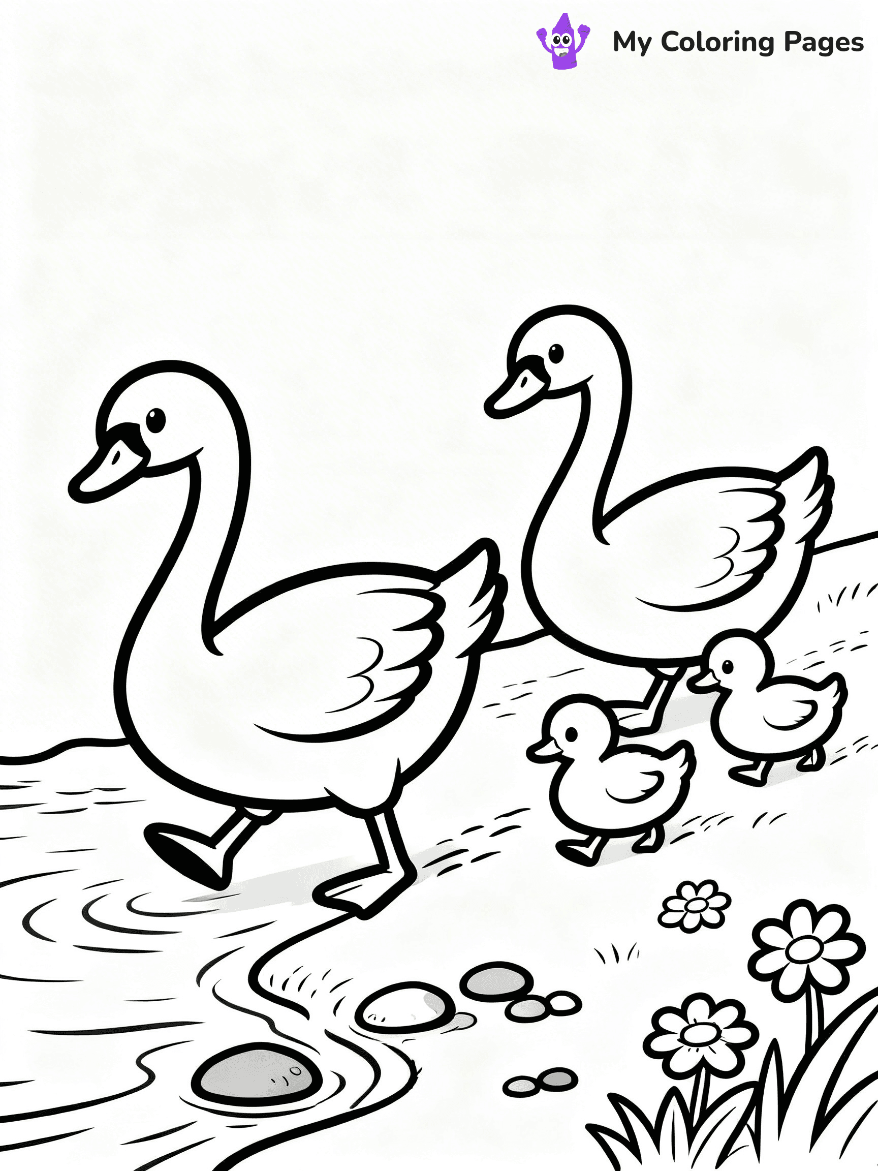Swan Coloring Pages - 6