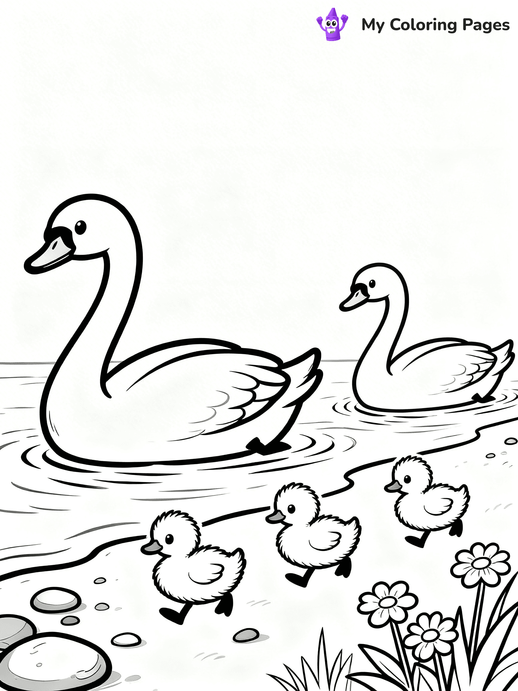 Swan Coloring Pages - 5