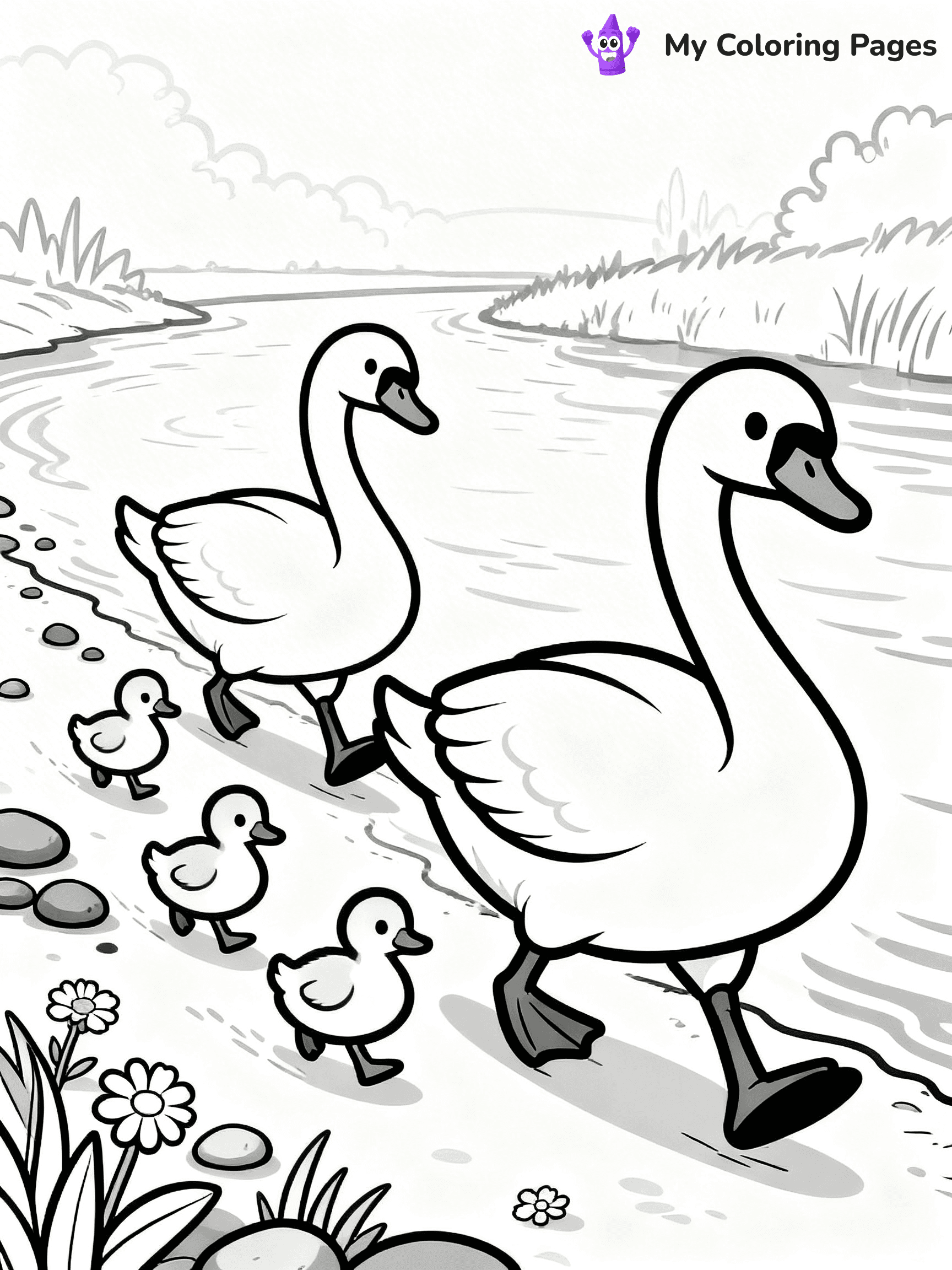 Swan Coloring Pages - 4