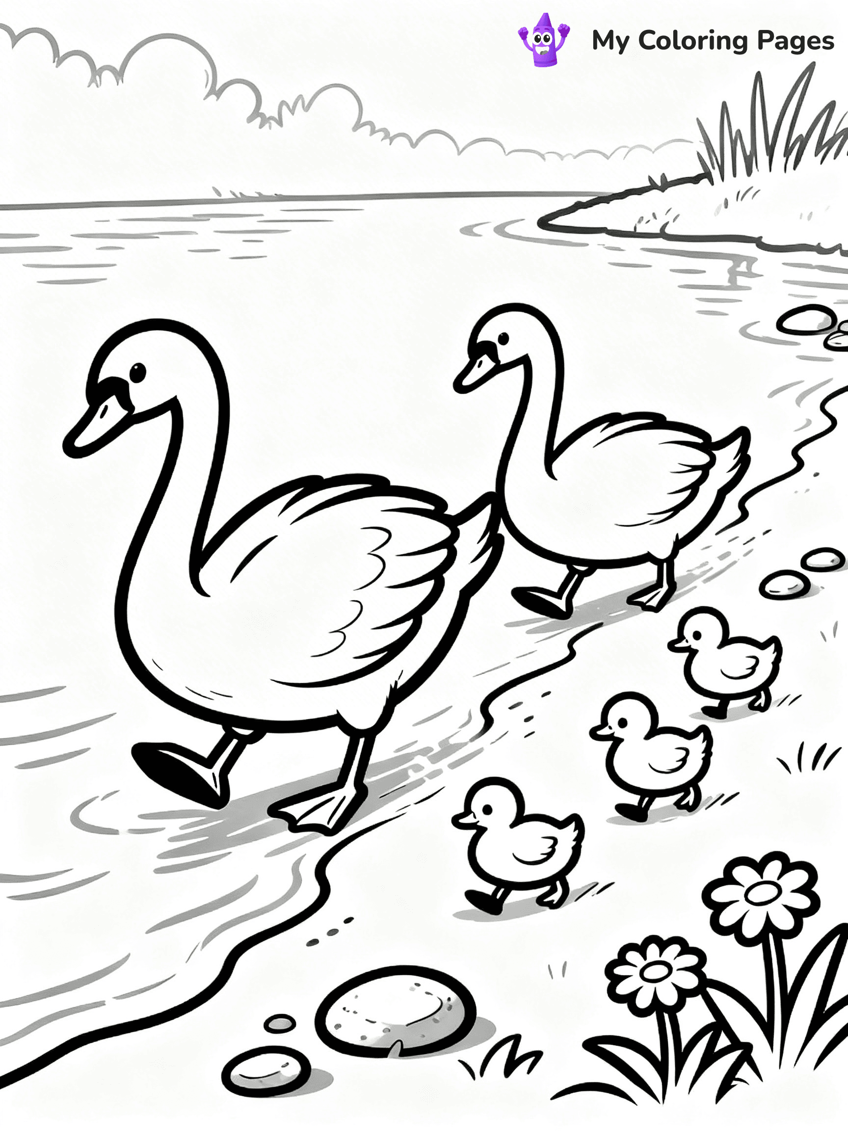Swan Coloring Pages - 3