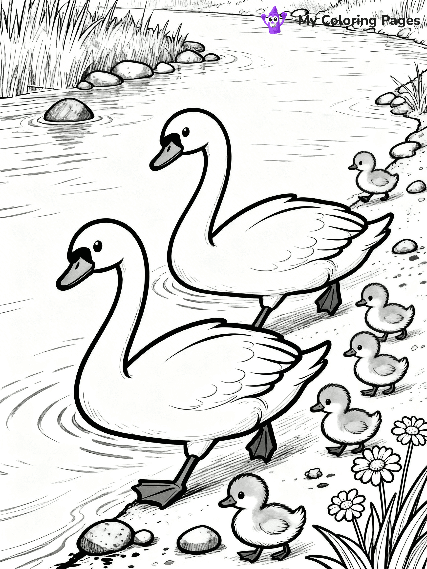 Swan Coloring Pages - 2