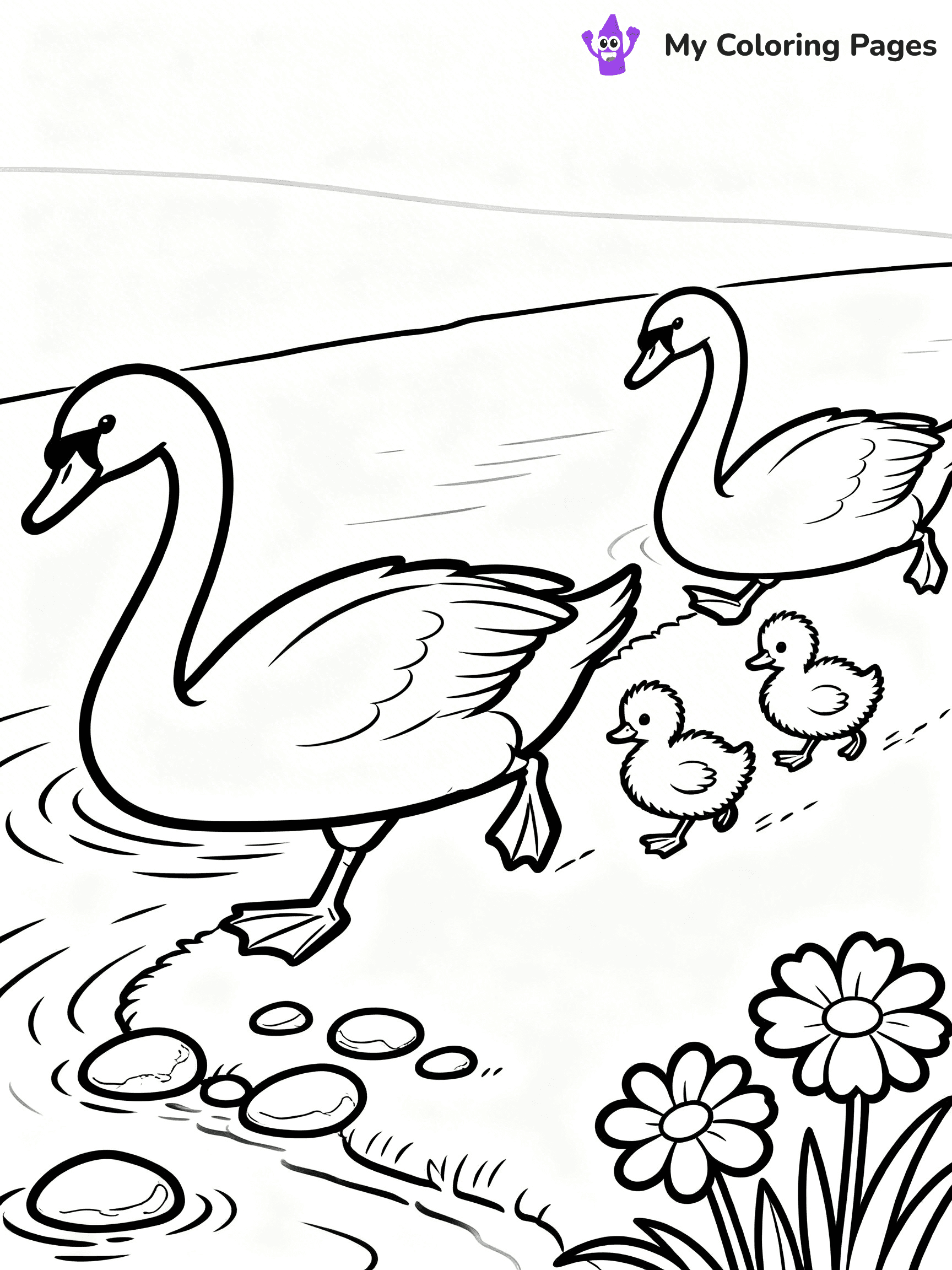 Swan Coloring Pages - 1