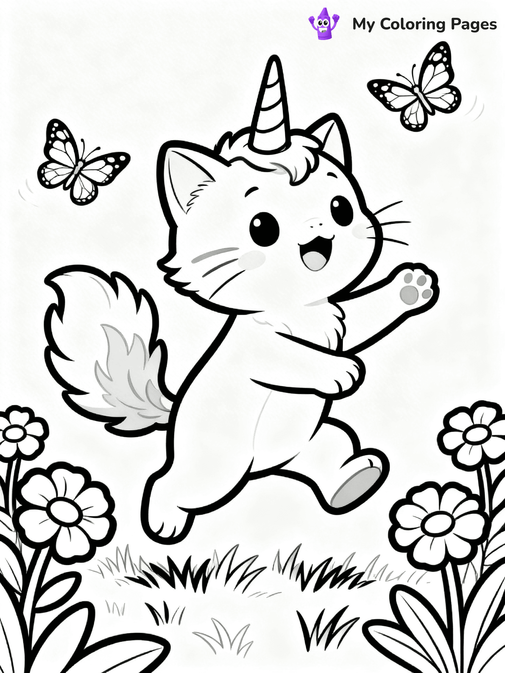 Kitty Unicorn Coloring Pages - 27