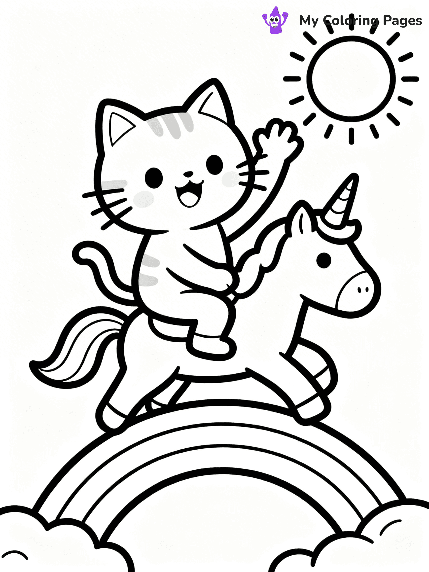 Kitty Unicorn Coloring Pages - 17
