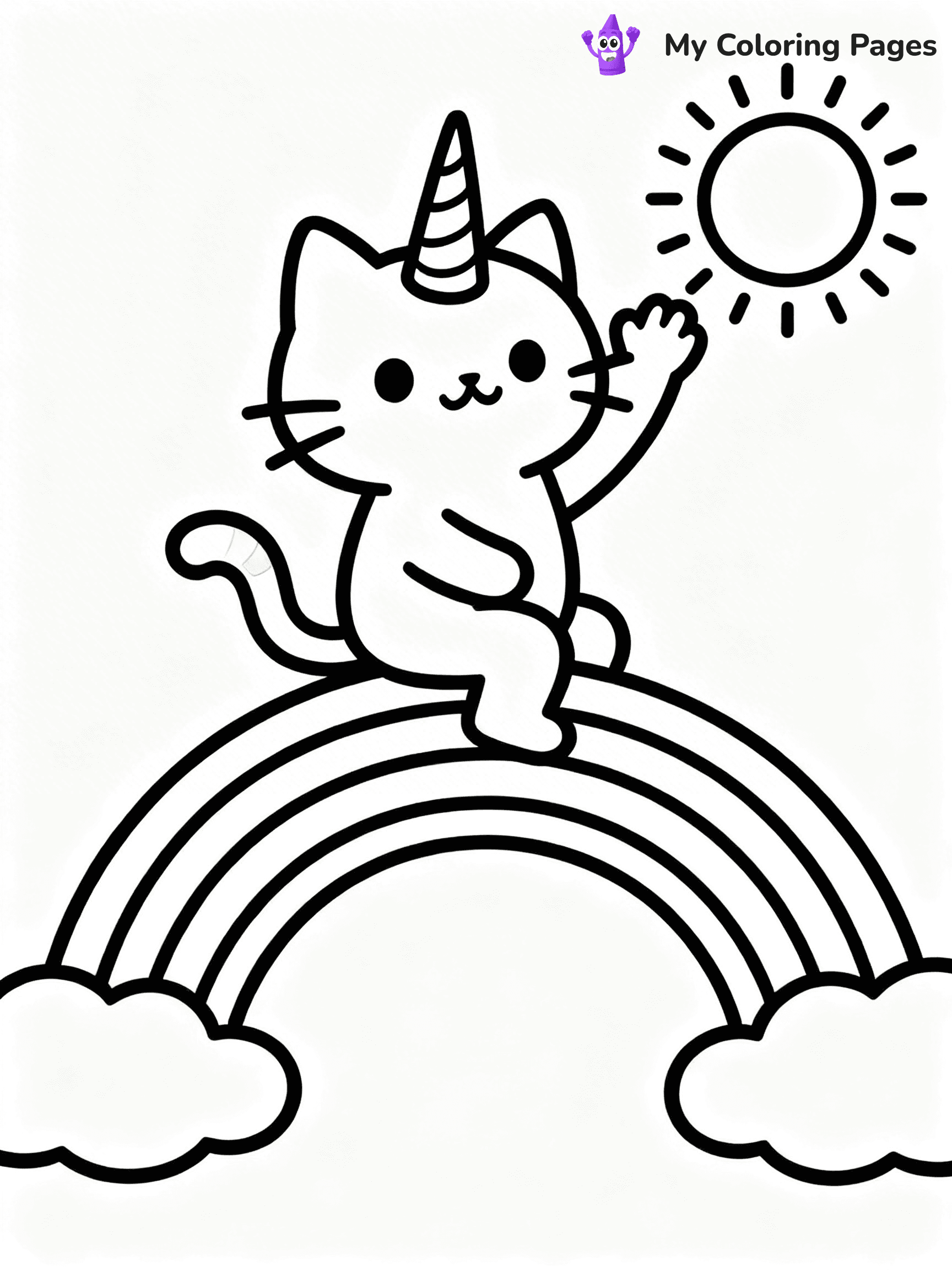 Kitty Unicorn Coloring Pages - 16