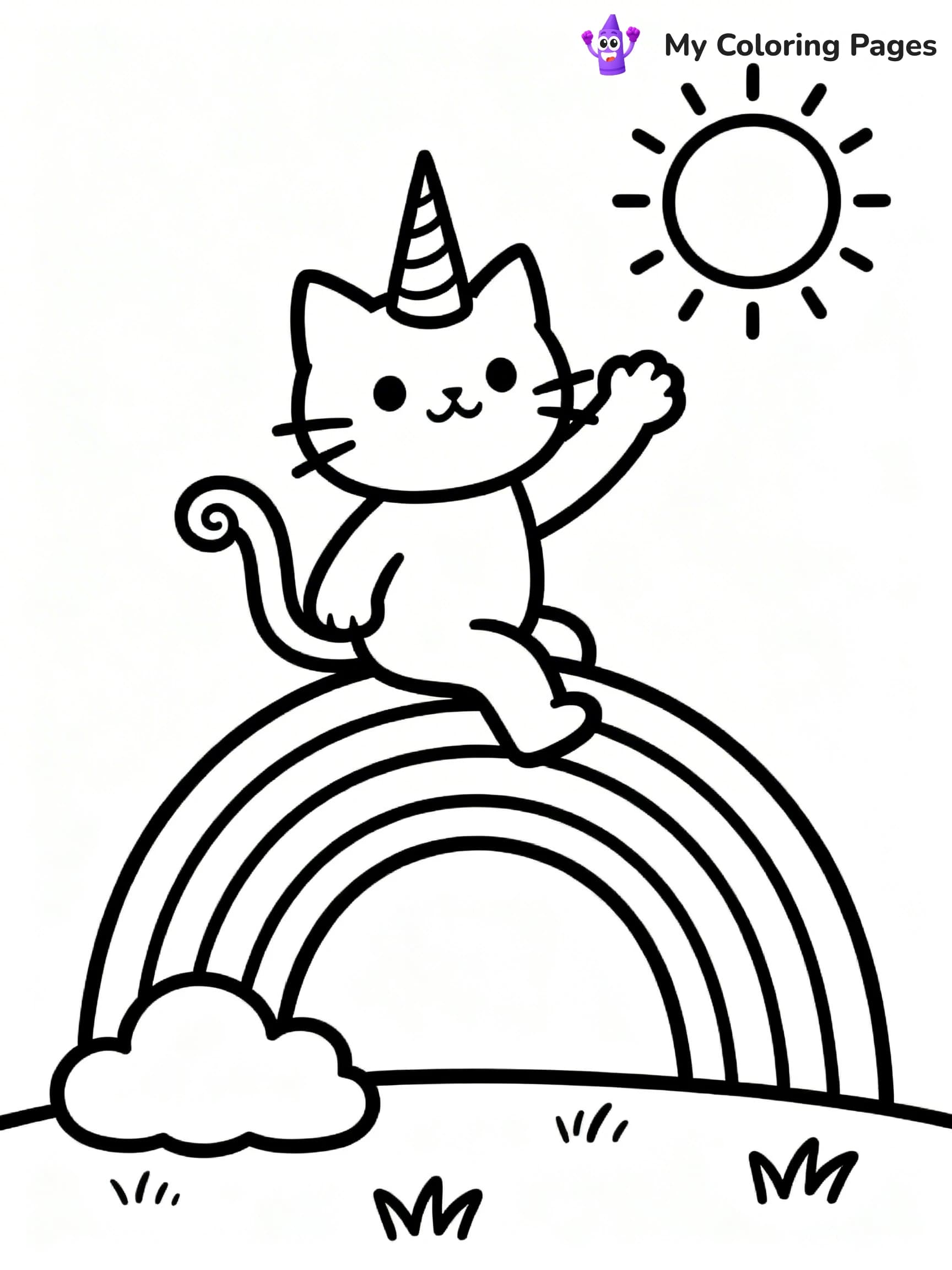 Kitty Unicorn Coloring Pages - 15