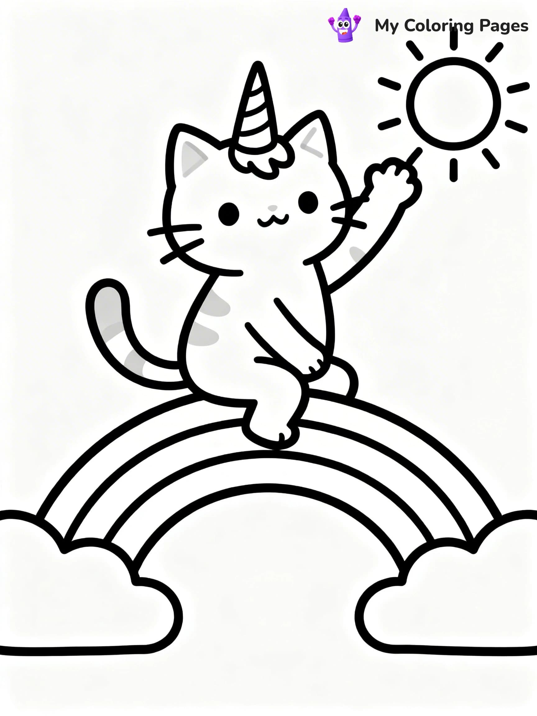Kitty Unicorn Coloring Pages - 14