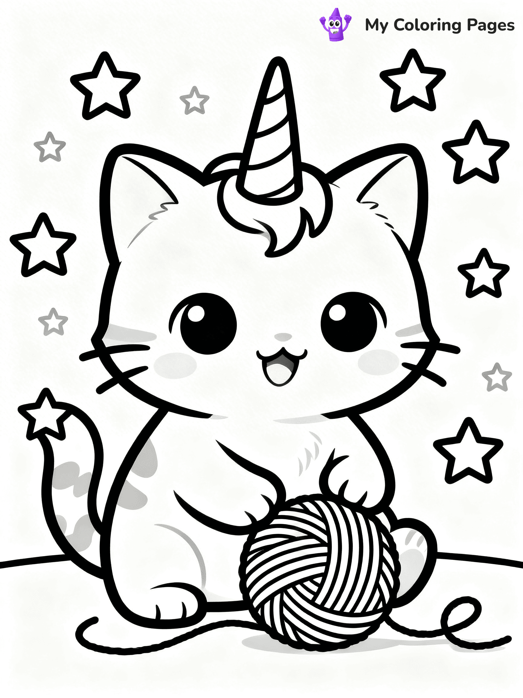 Kitty Unicorn Coloring Pages - 12