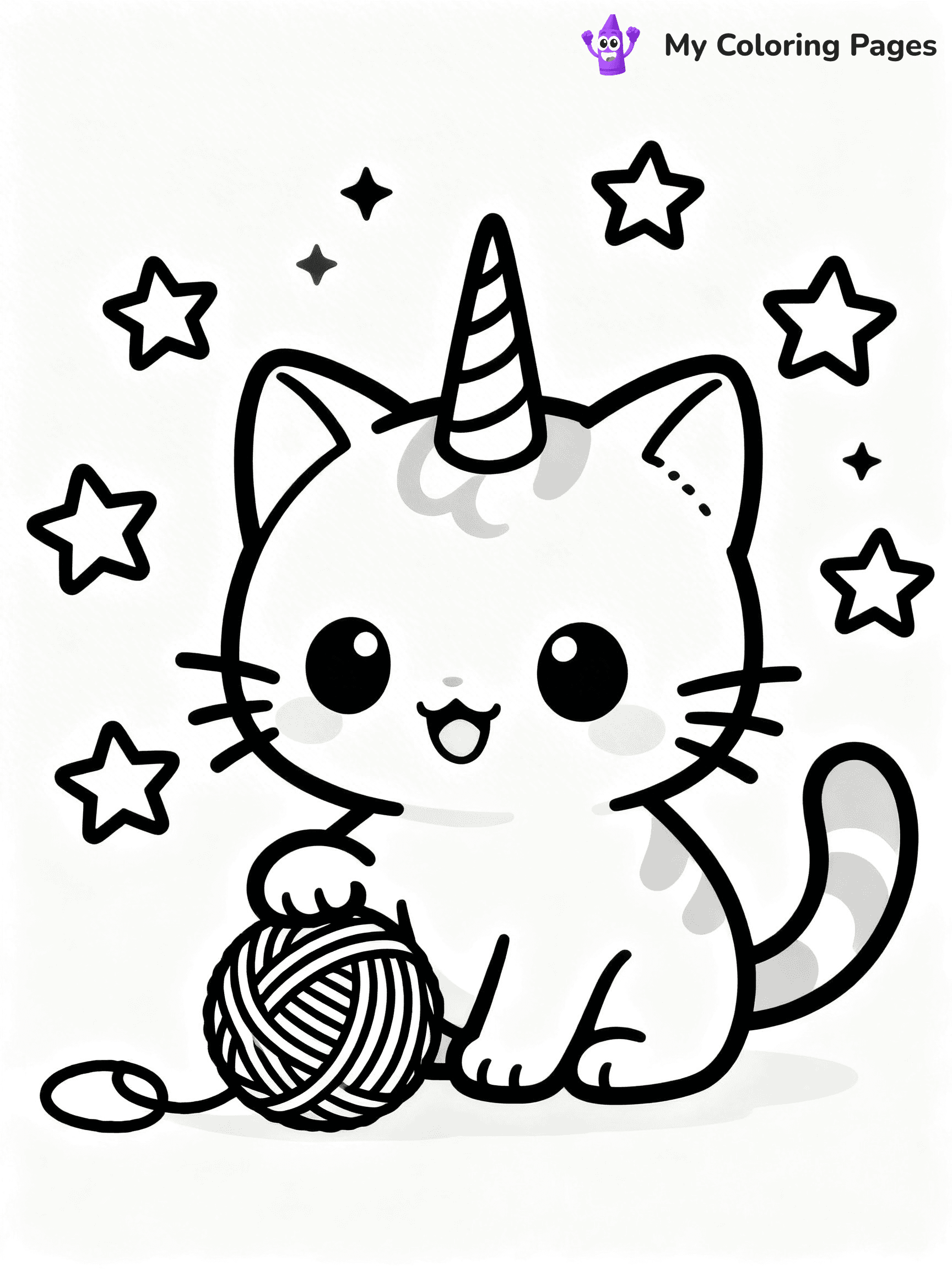 Kitty Unicorn Coloring Pages - 11