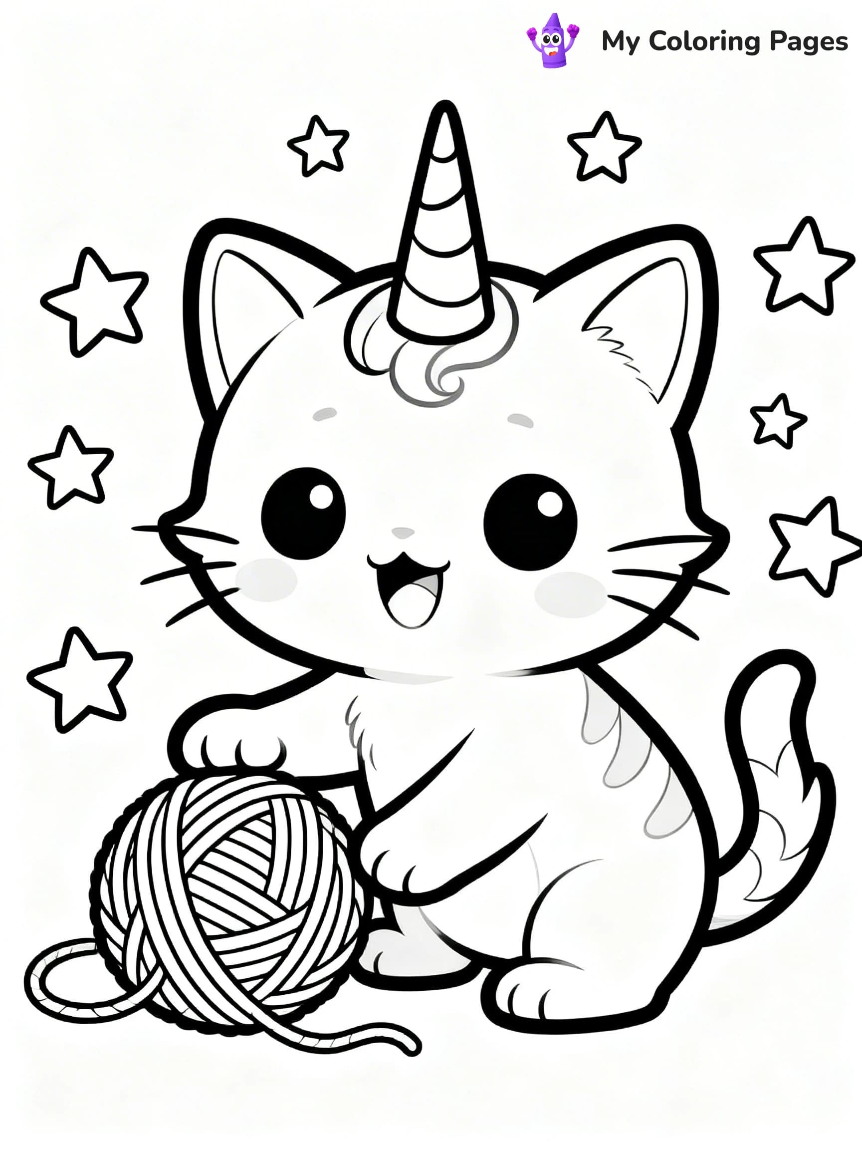Kitty Unicorn Coloring Pages - 10