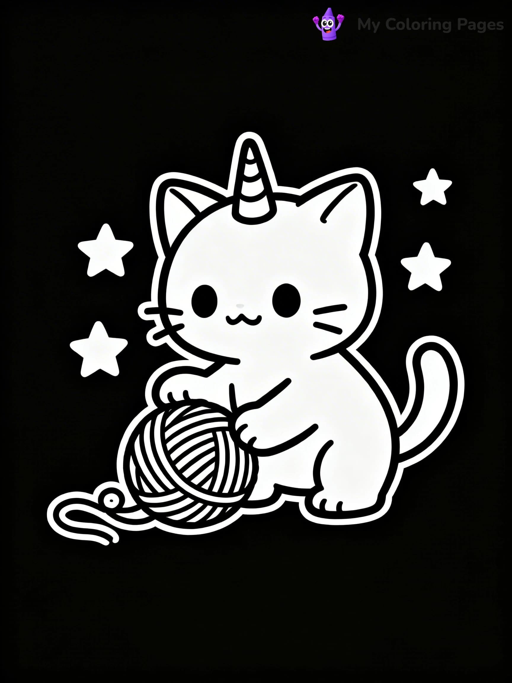 Kitty Unicorn Coloring Pages - 9