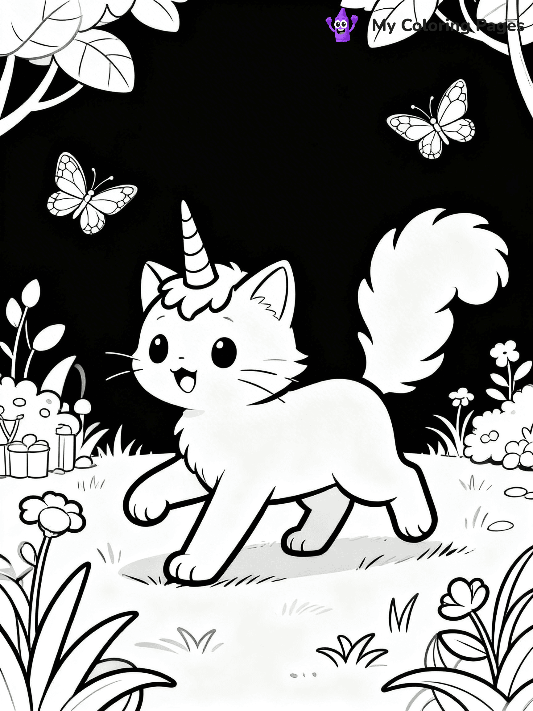 Kitty Unicorn Coloring Pages - 8