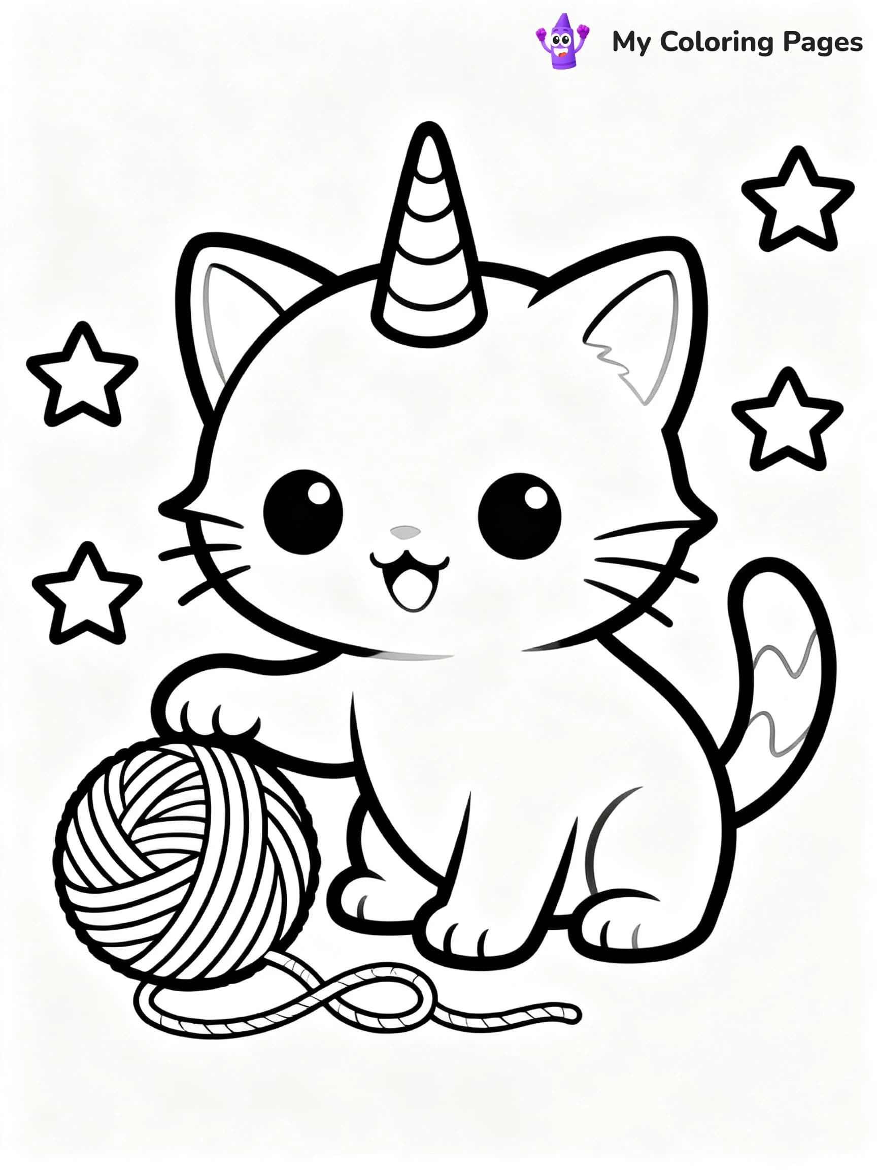 Kitty Unicorn Coloring Pages - 7