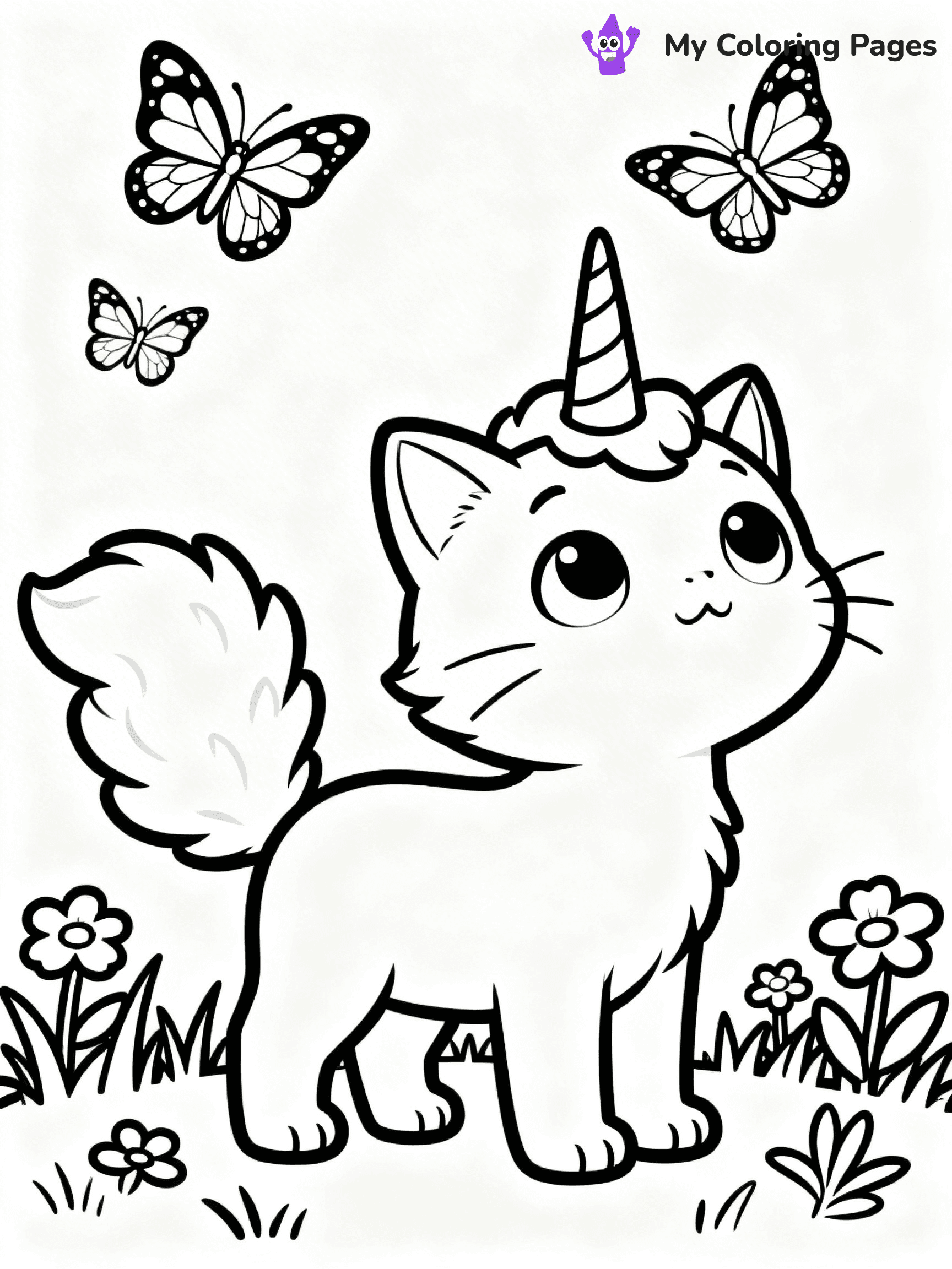 Kitty Unicorn Coloring Pages - 6