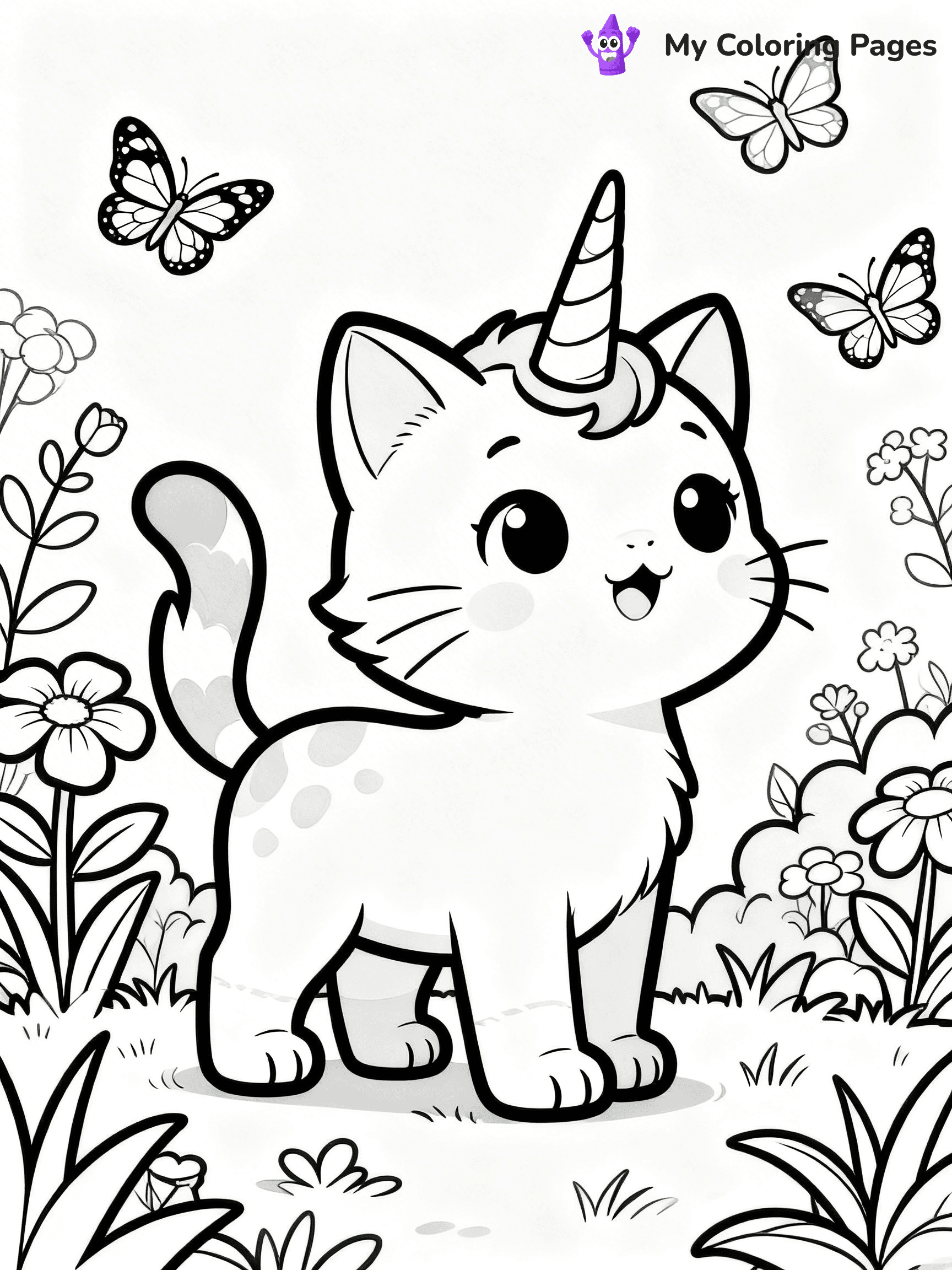 Kitty Unicorn Coloring Pages - 5