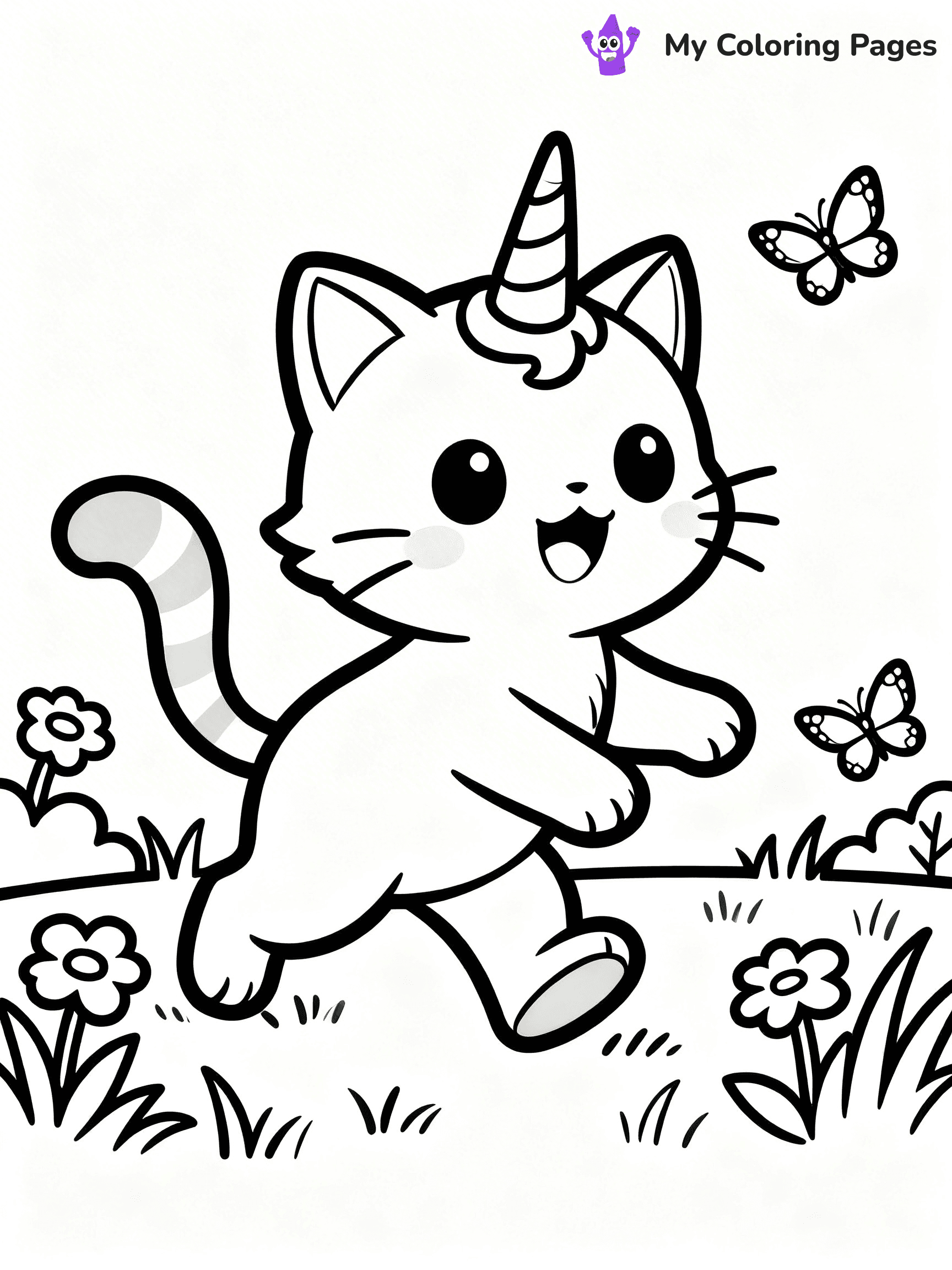 Kitty Unicorn Coloring Pages - 3