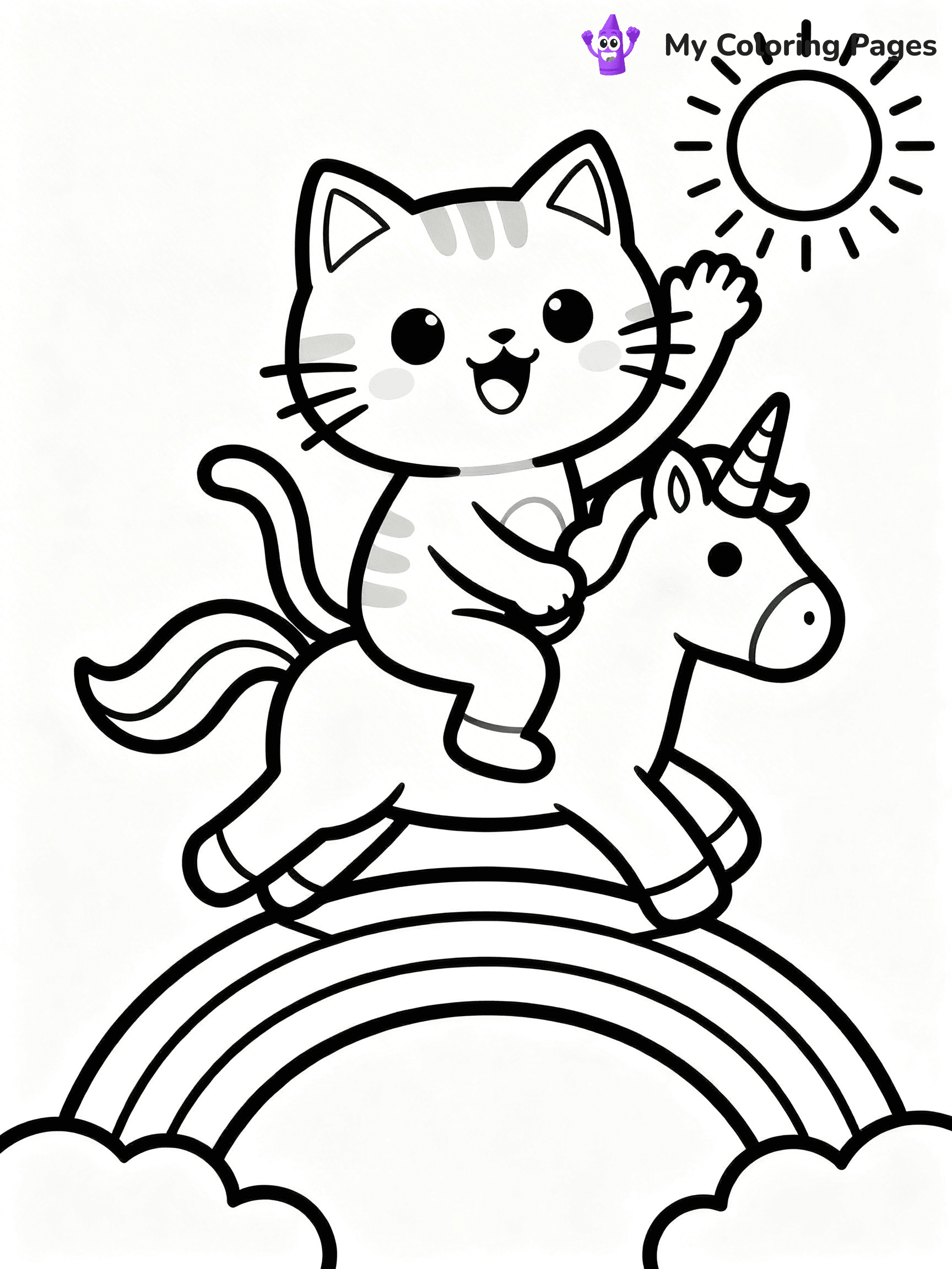 Kitty Unicorn Coloring Pages - 1