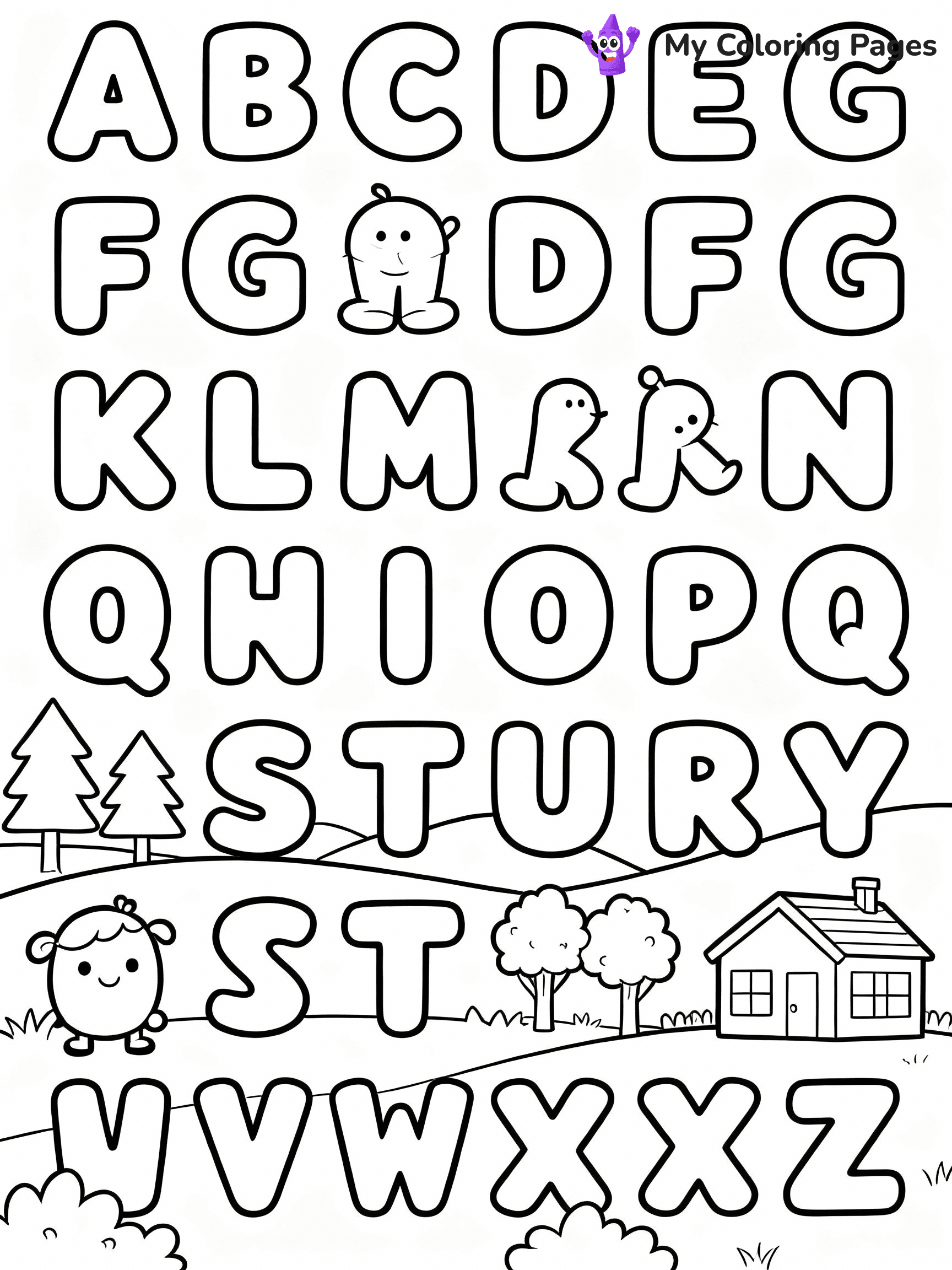 Alphabet Lore Coloring Pages - 25