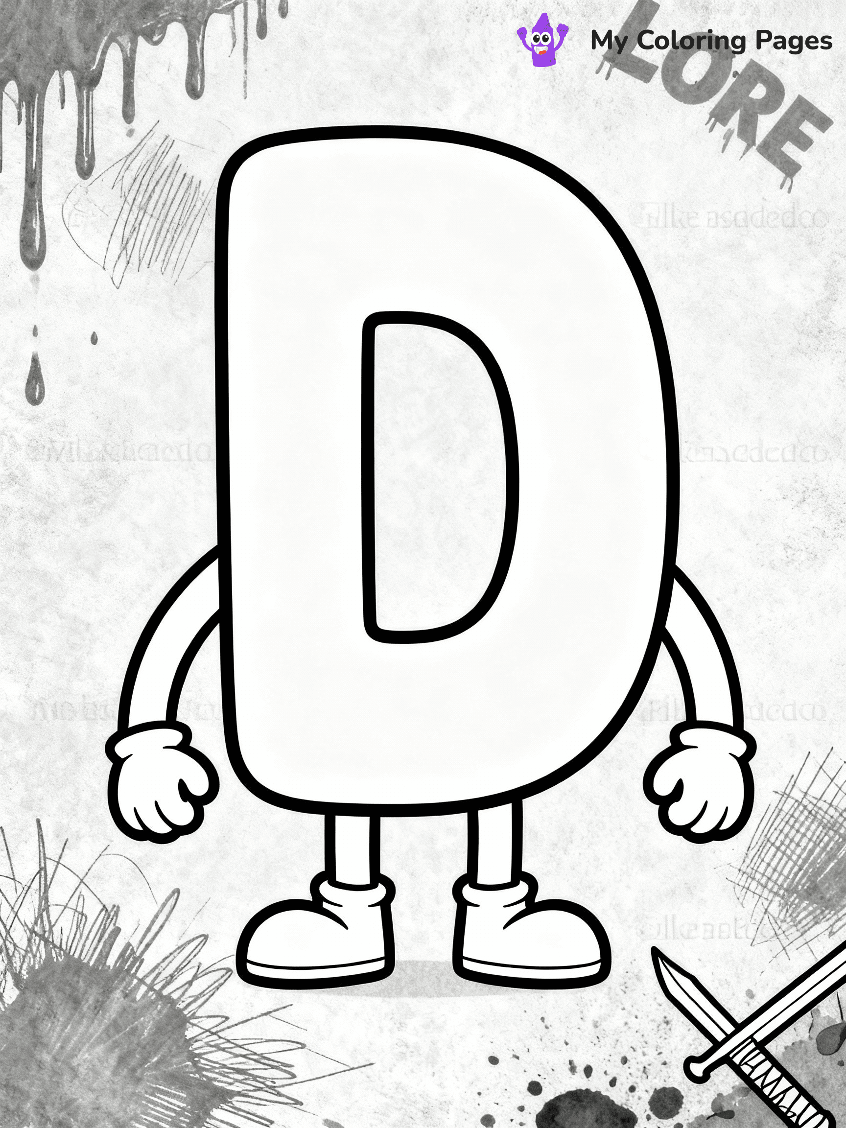 Alphabet Lore Coloring Pages - 14