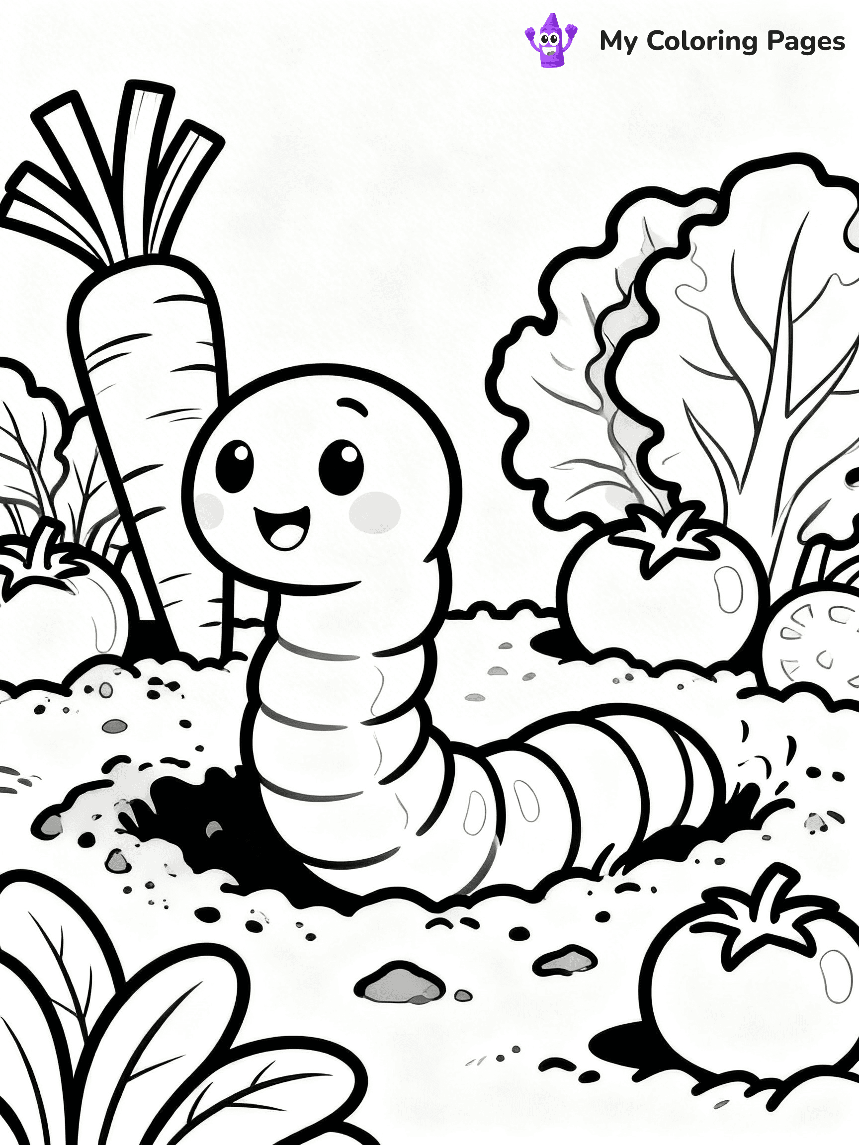 Worm Coloring Pages - 4