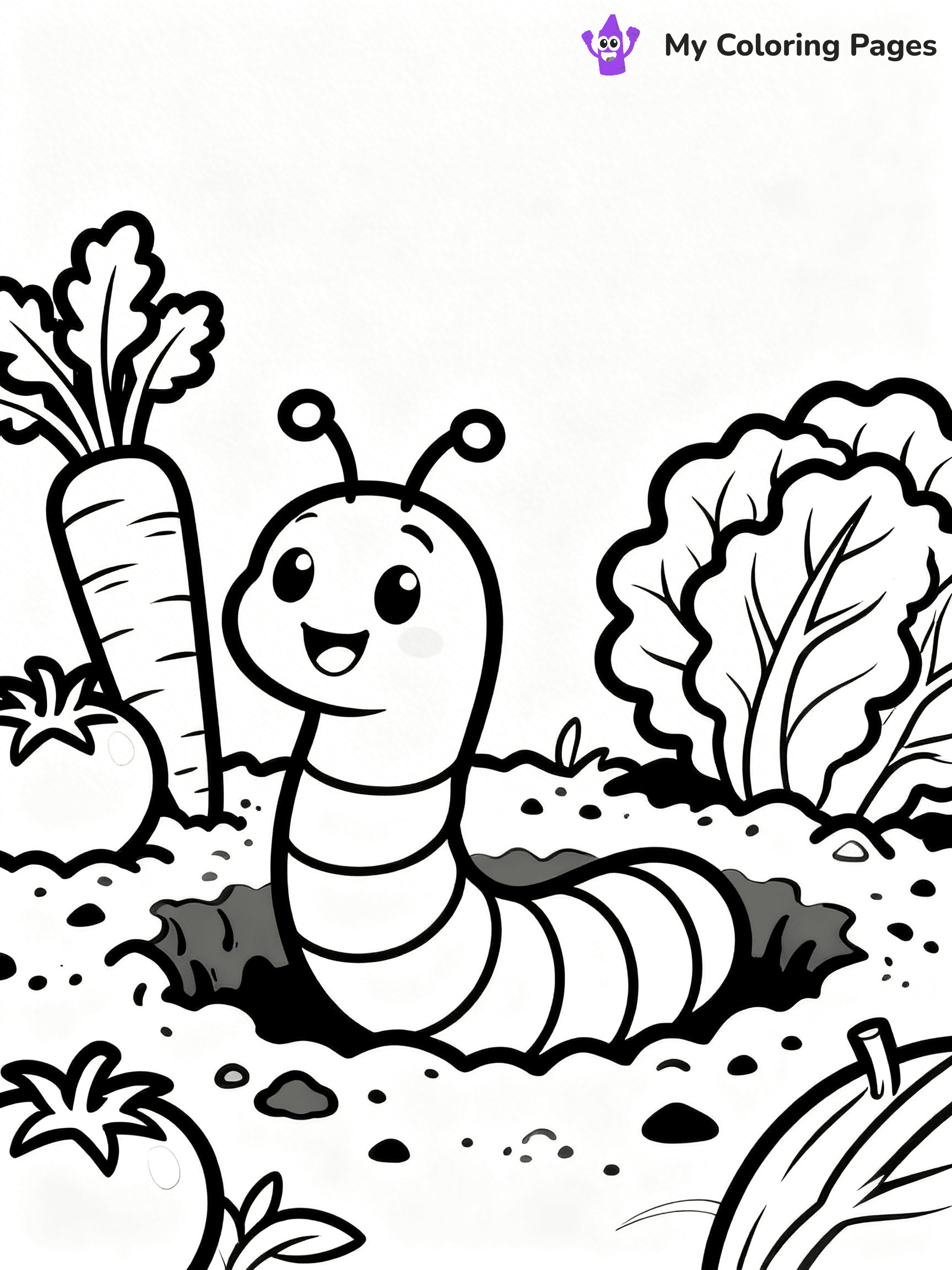 Worm Coloring Pages - 3