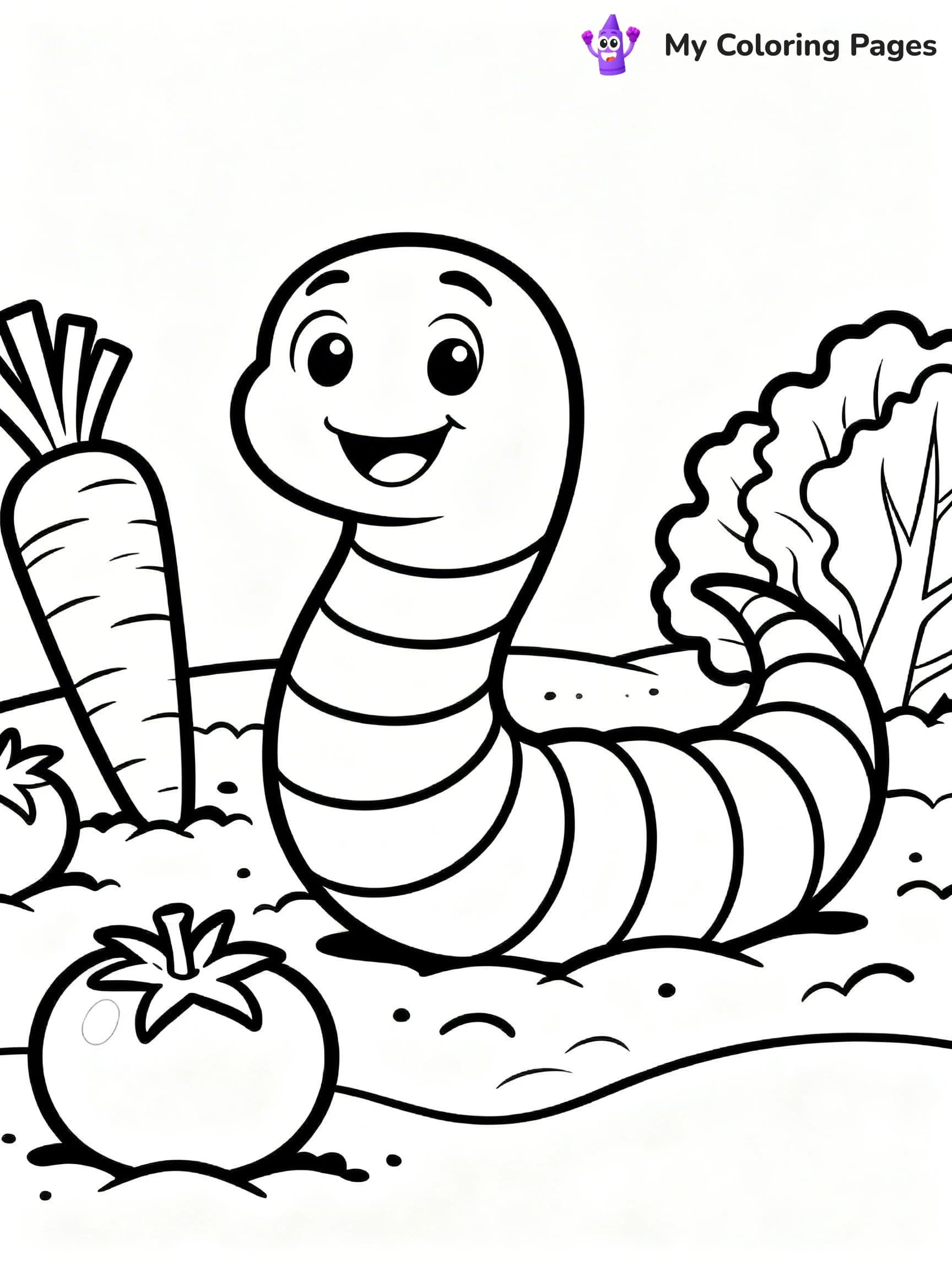 Worm Coloring Pages - 1