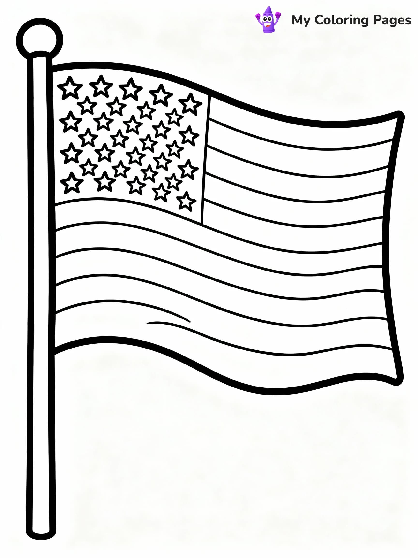 American Flag Coloring Pages - 24