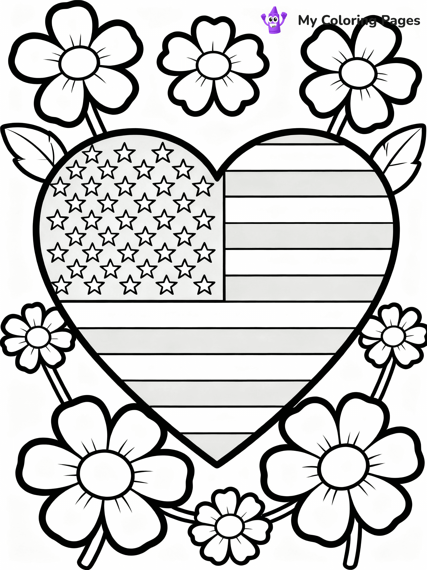 American Flag Coloring Pages - 12